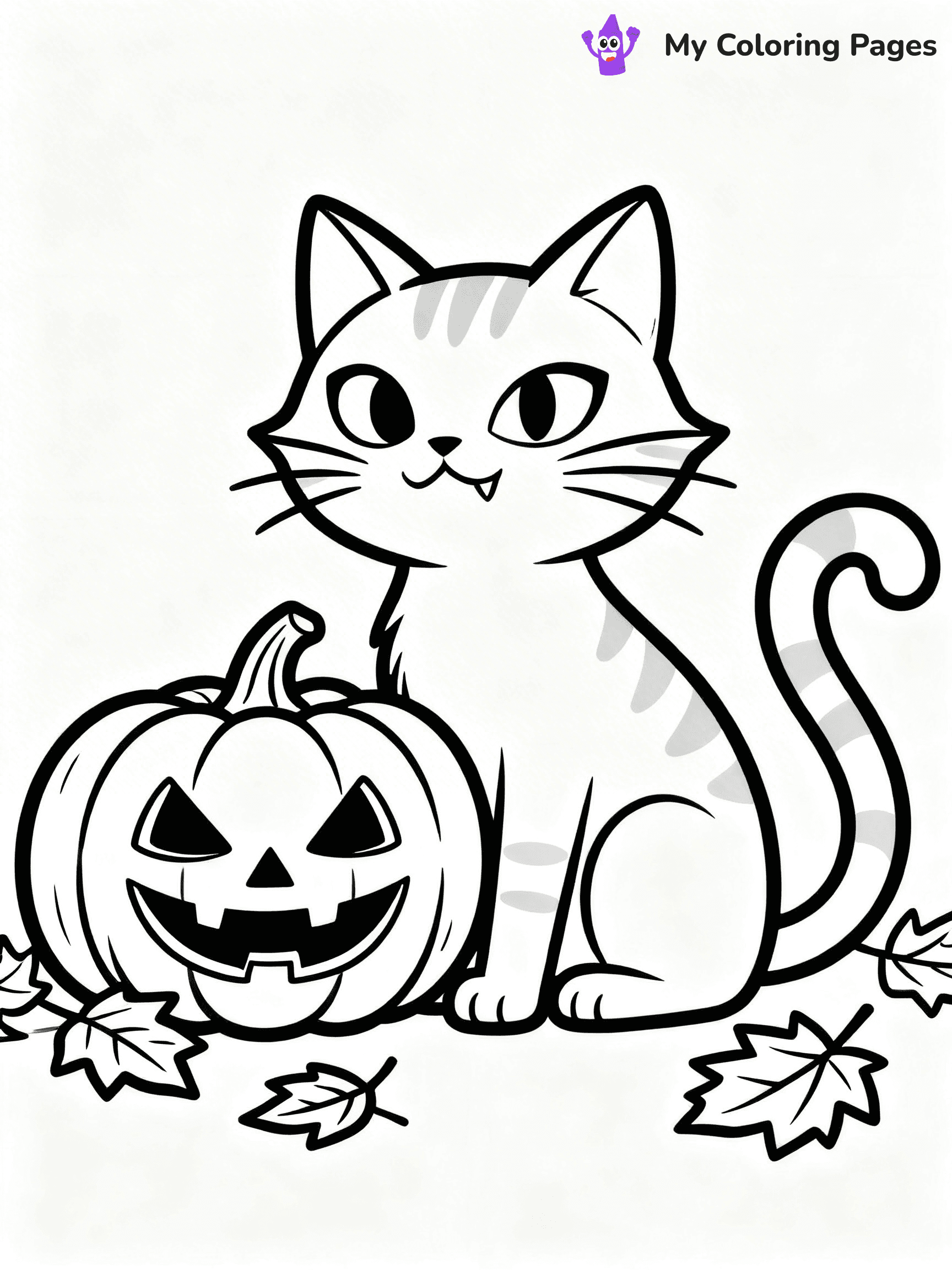 Halloween Coloring Pages Cat - 52