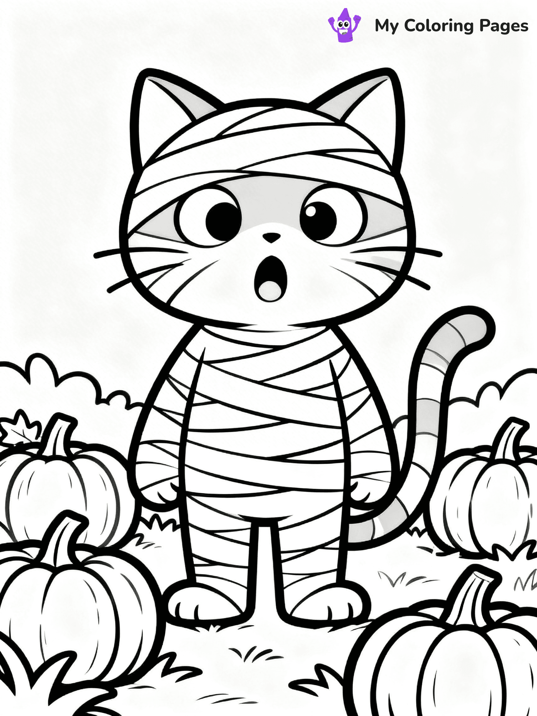Halloween Coloring Pages Cat - 47