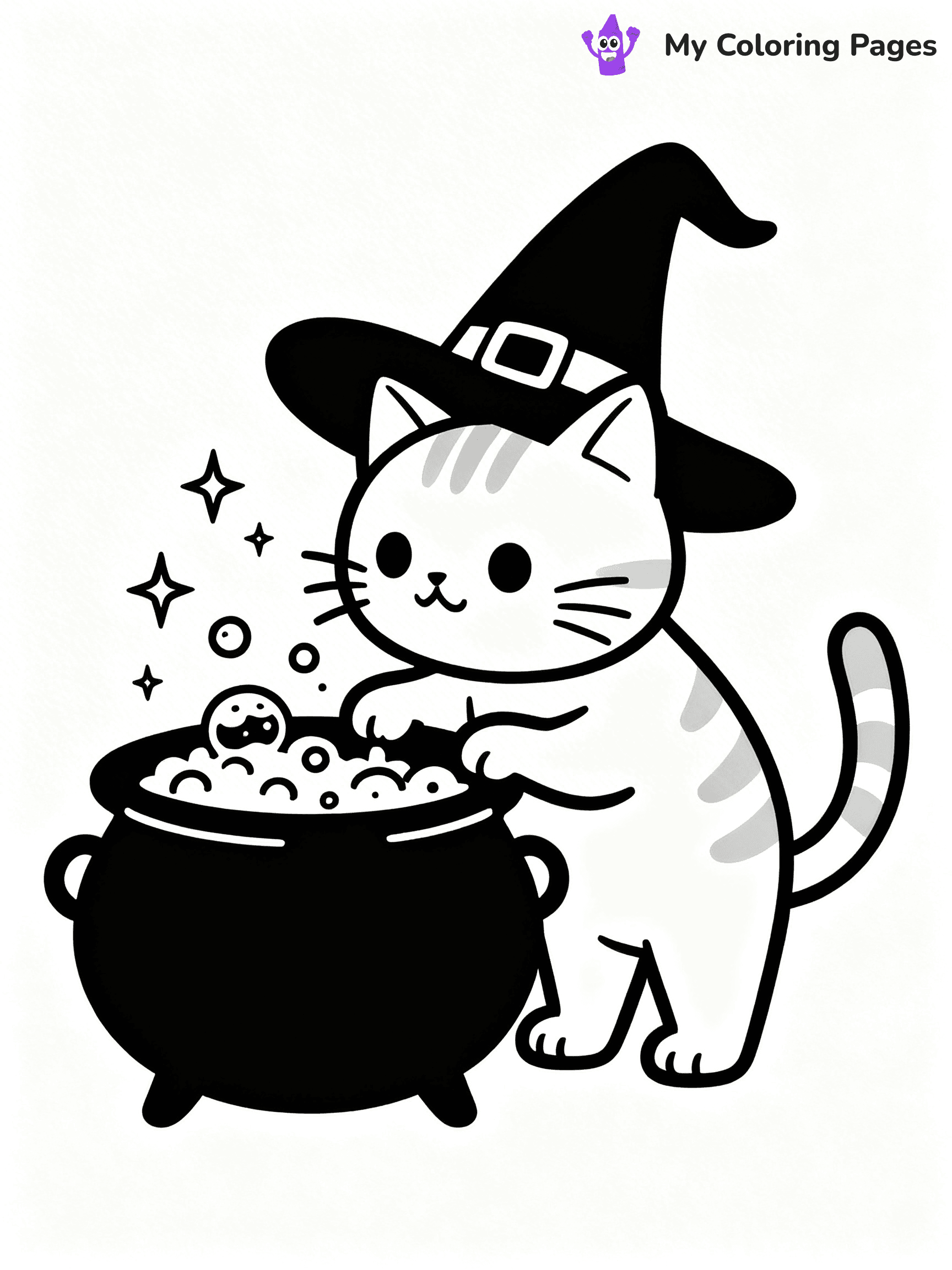 Halloween Coloring Pages Cat - 44