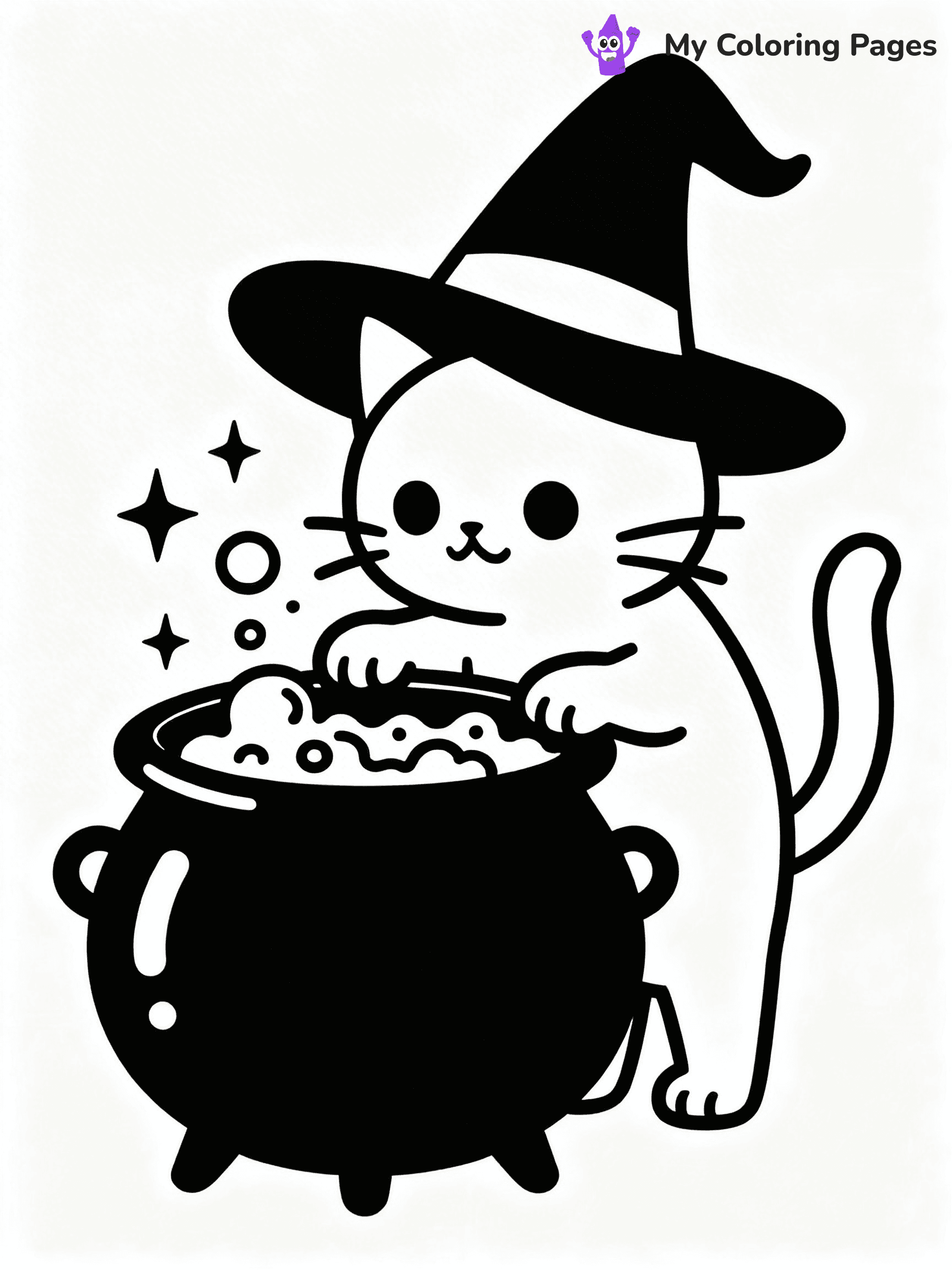 Halloween Coloring Pages Cat - 43