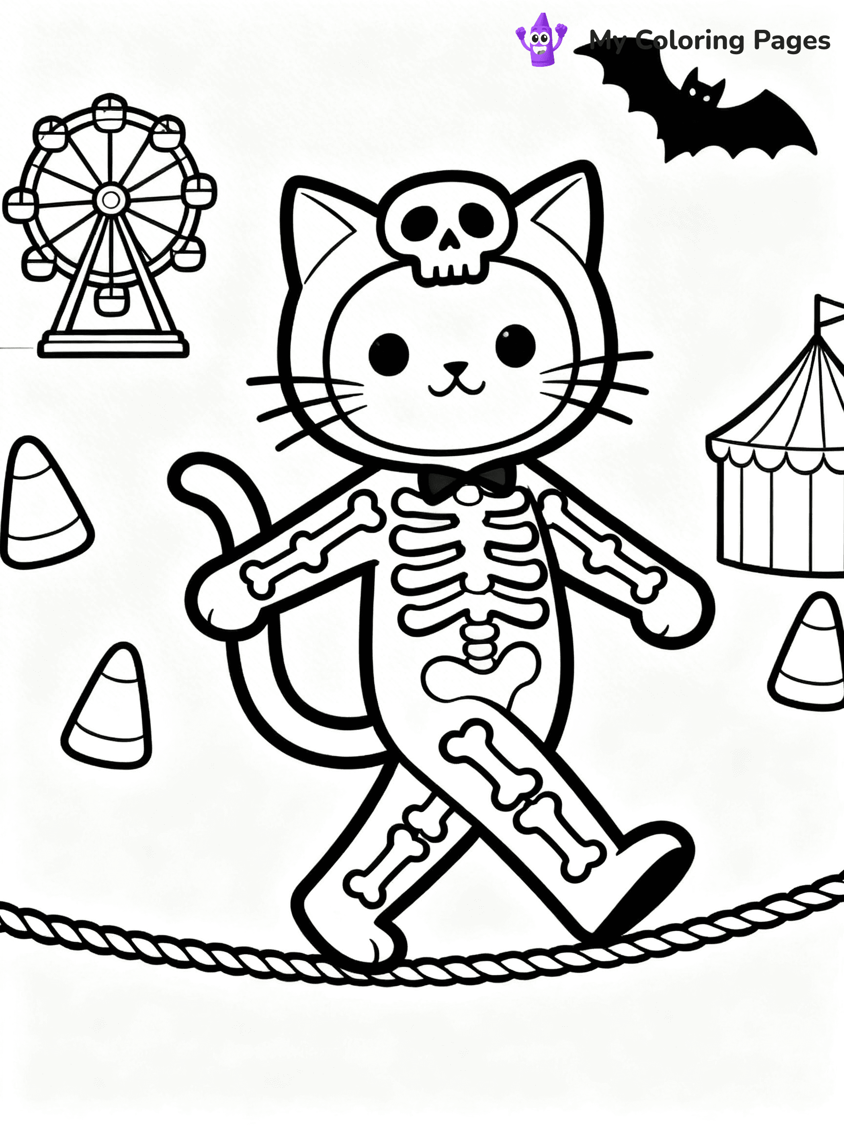 Halloween Coloring Pages Cat - 36