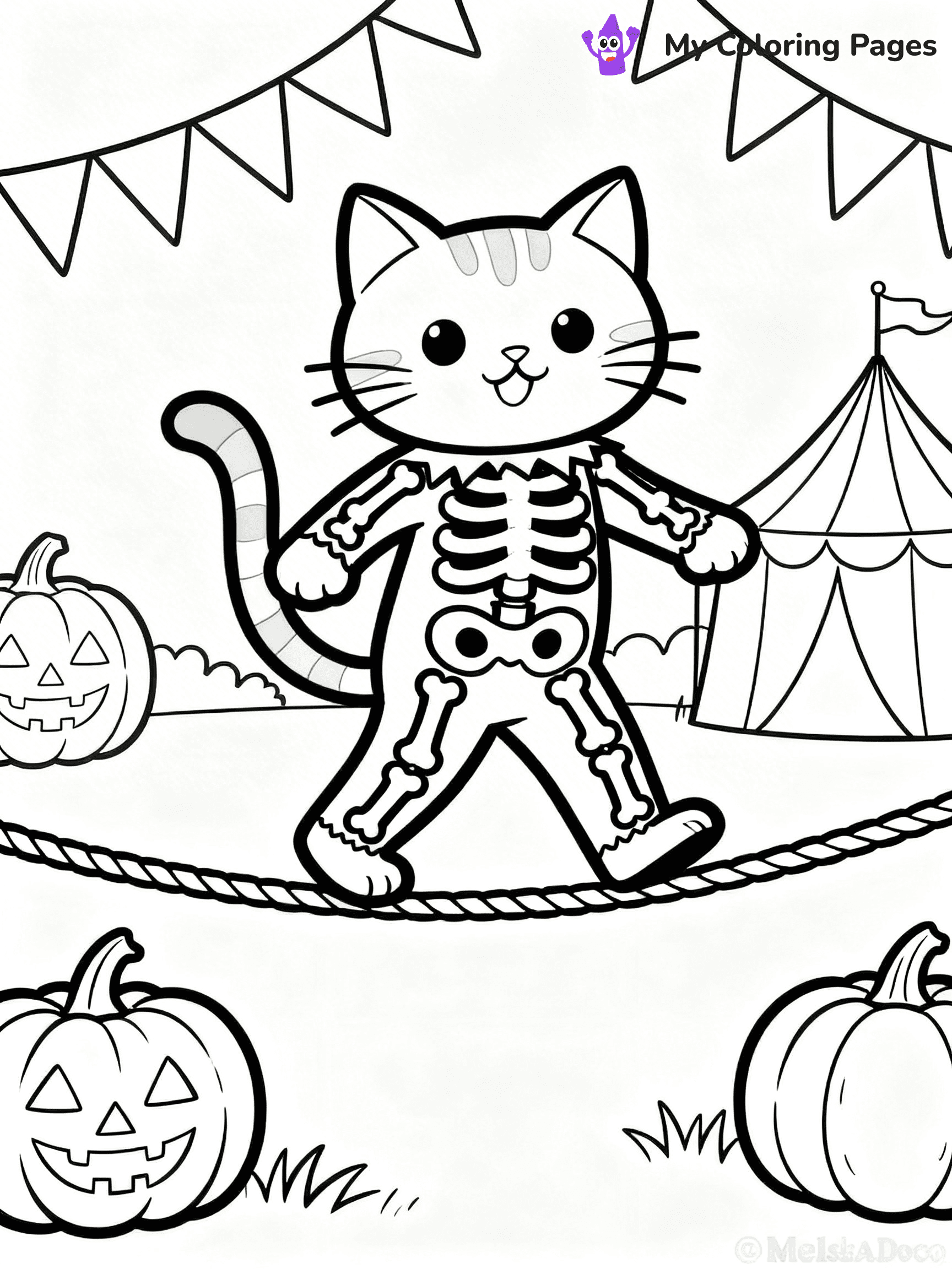 Halloween Coloring Pages Cat - 35