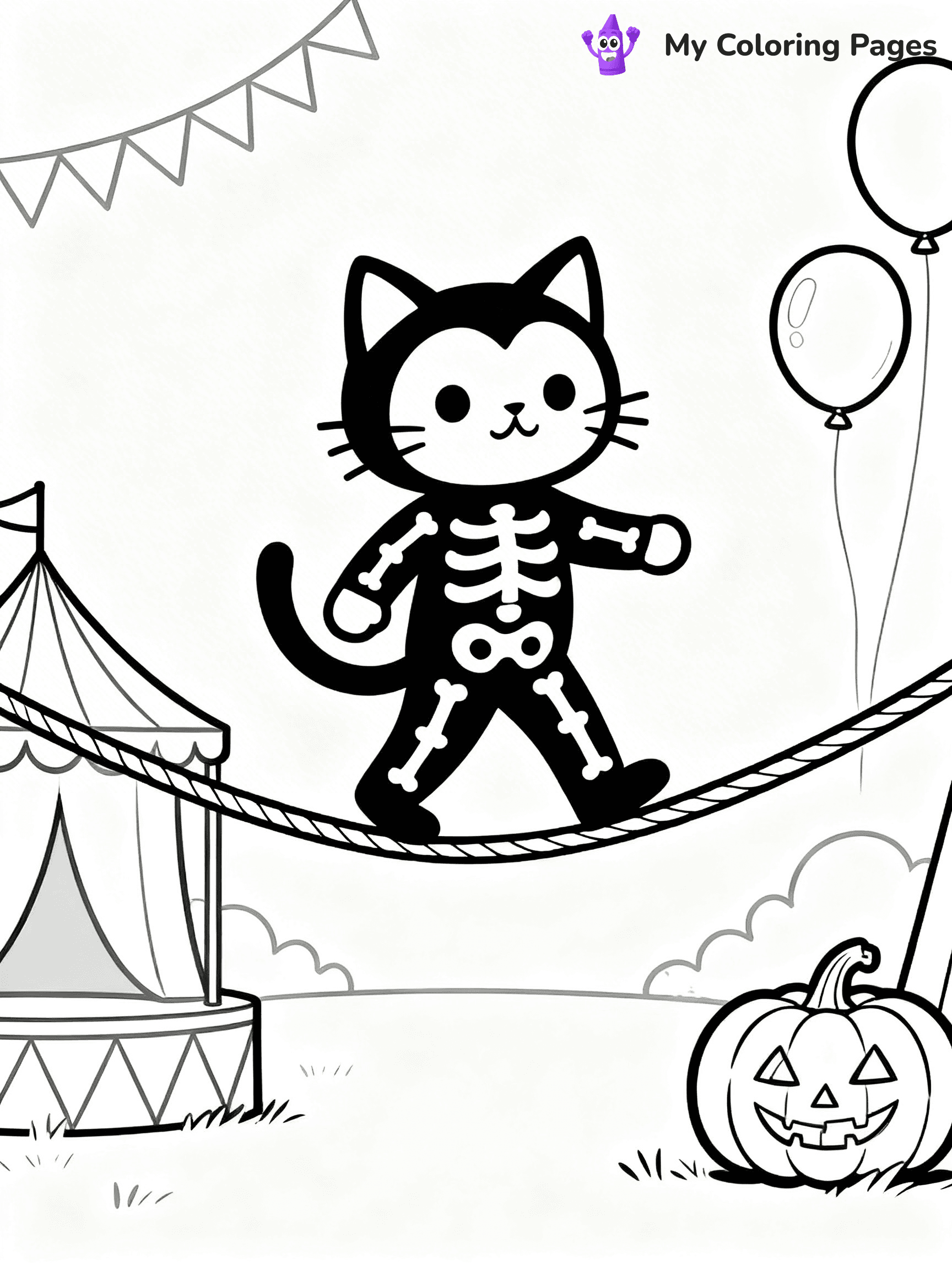 Halloween Coloring Pages Cat - 34