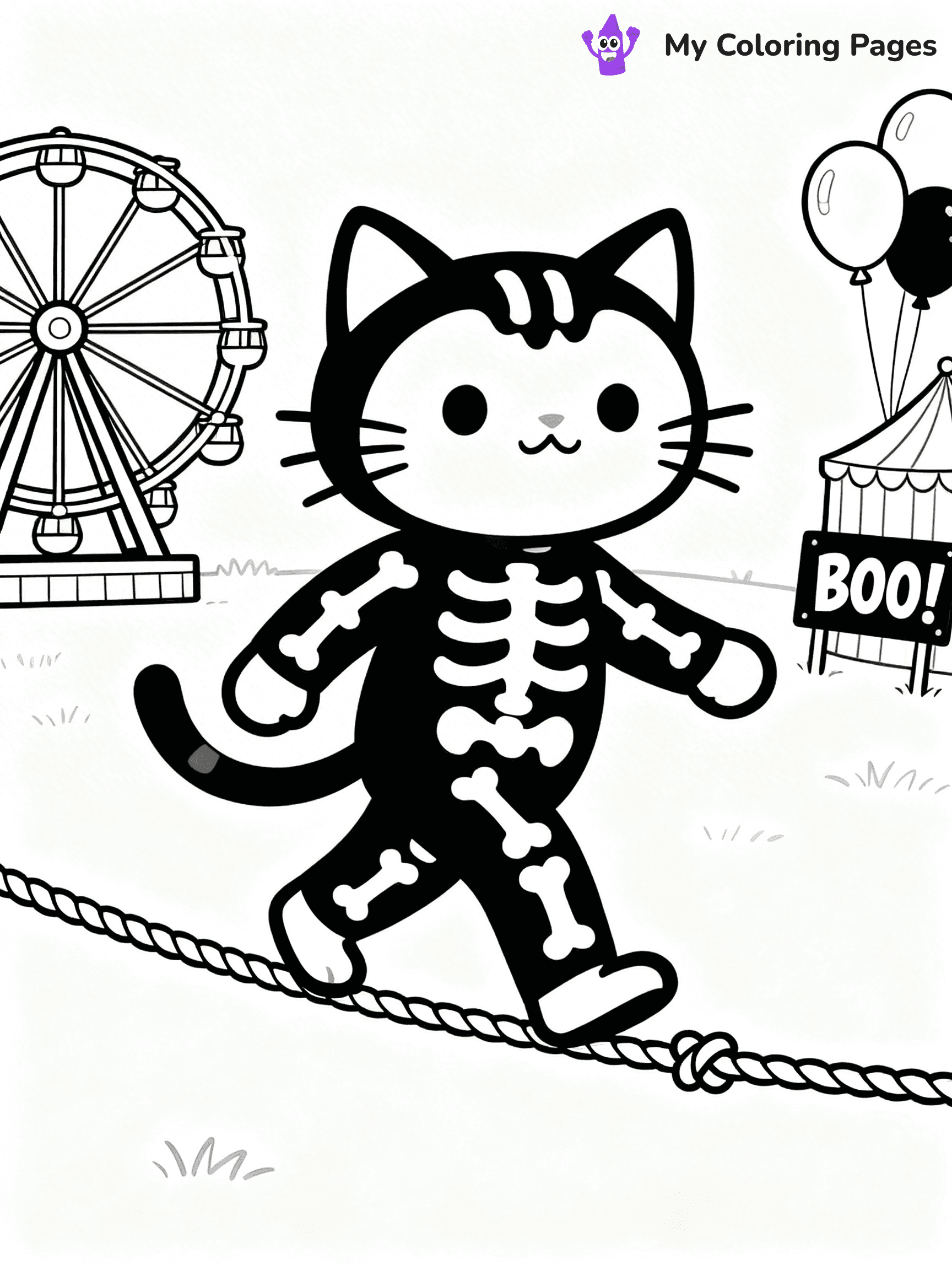 Halloween Coloring Pages Cat - 32