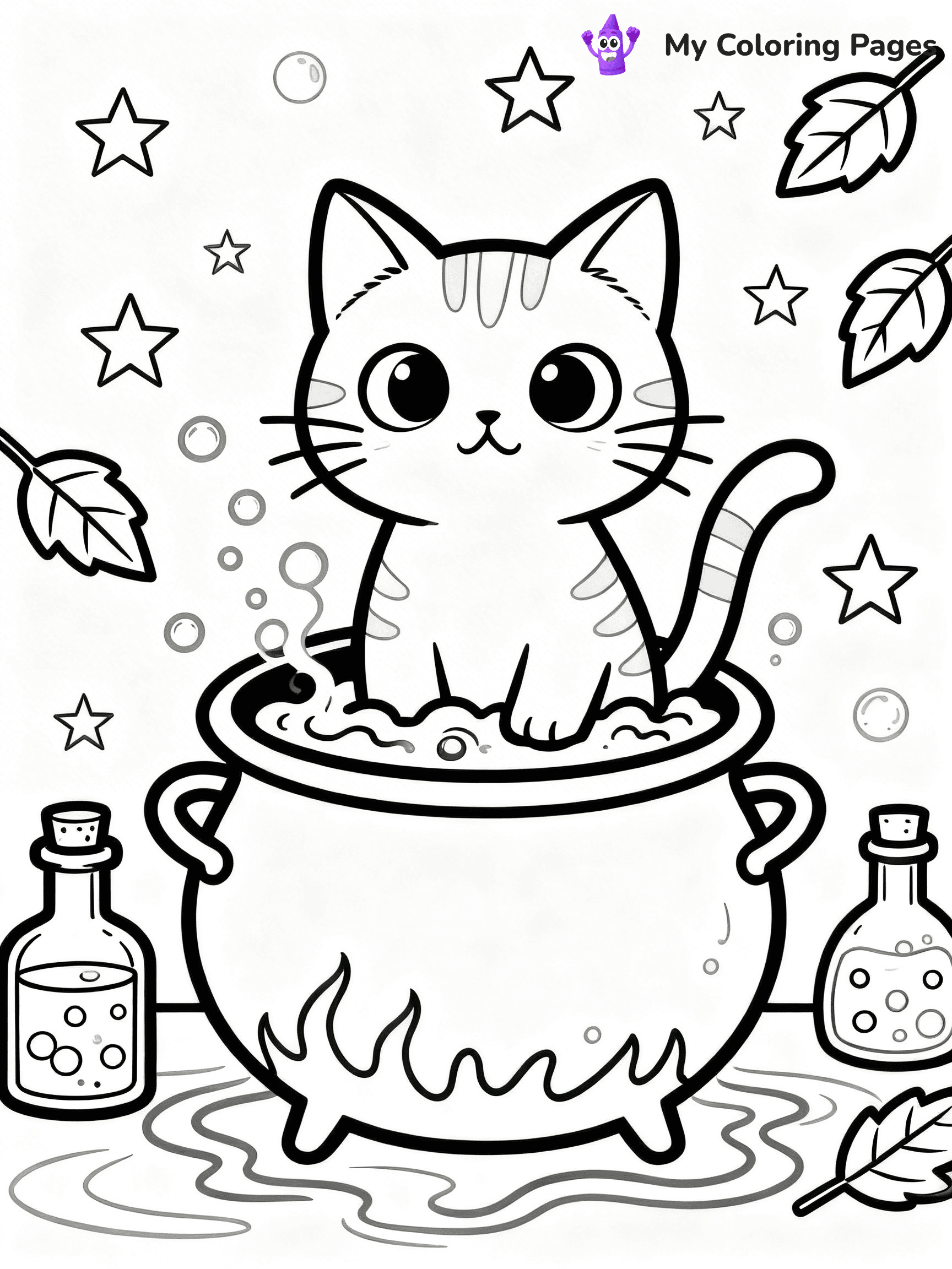 Halloween Coloring Pages Cat - 24