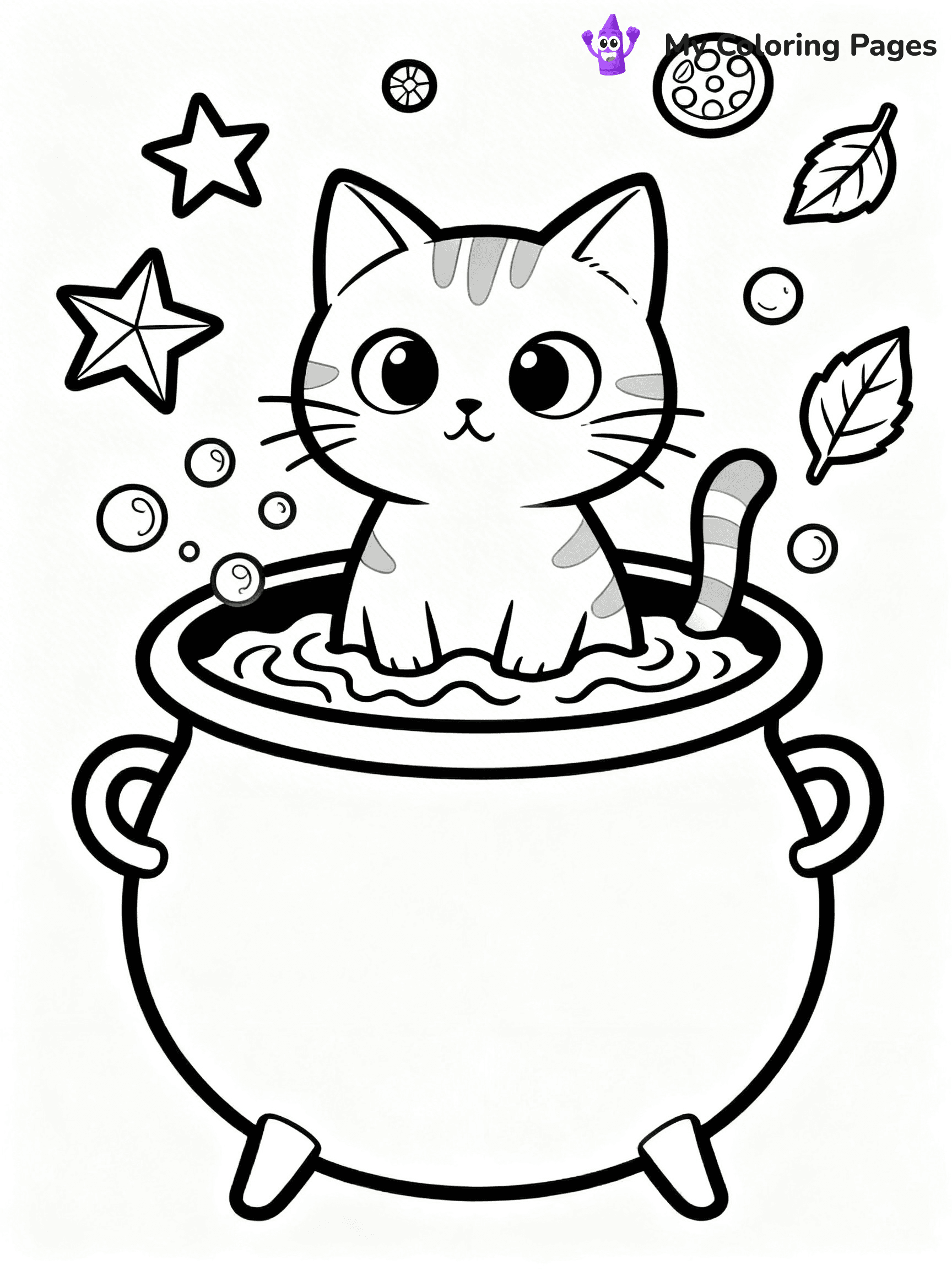 Halloween Coloring Pages Cat - 22