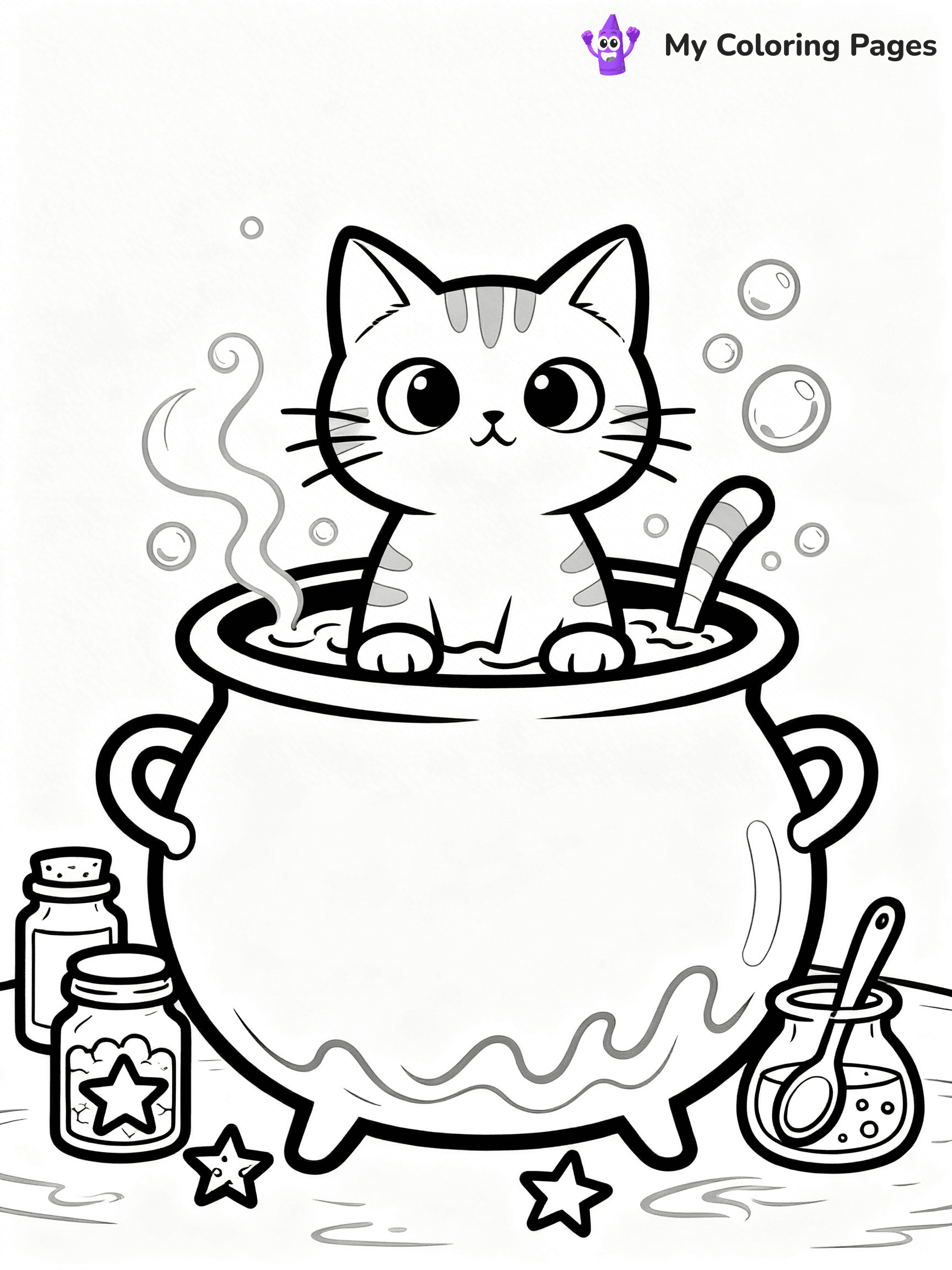Halloween Coloring Pages Cat - 21