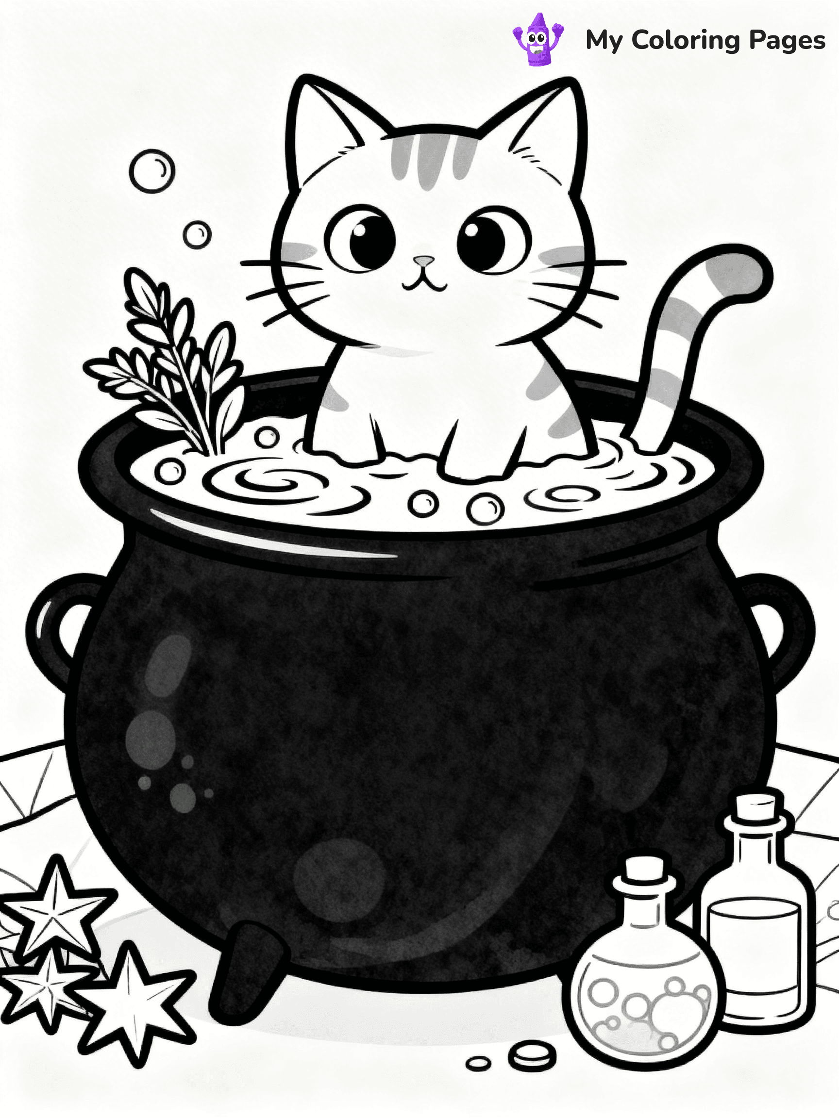 Halloween Coloring Pages Cat - 19