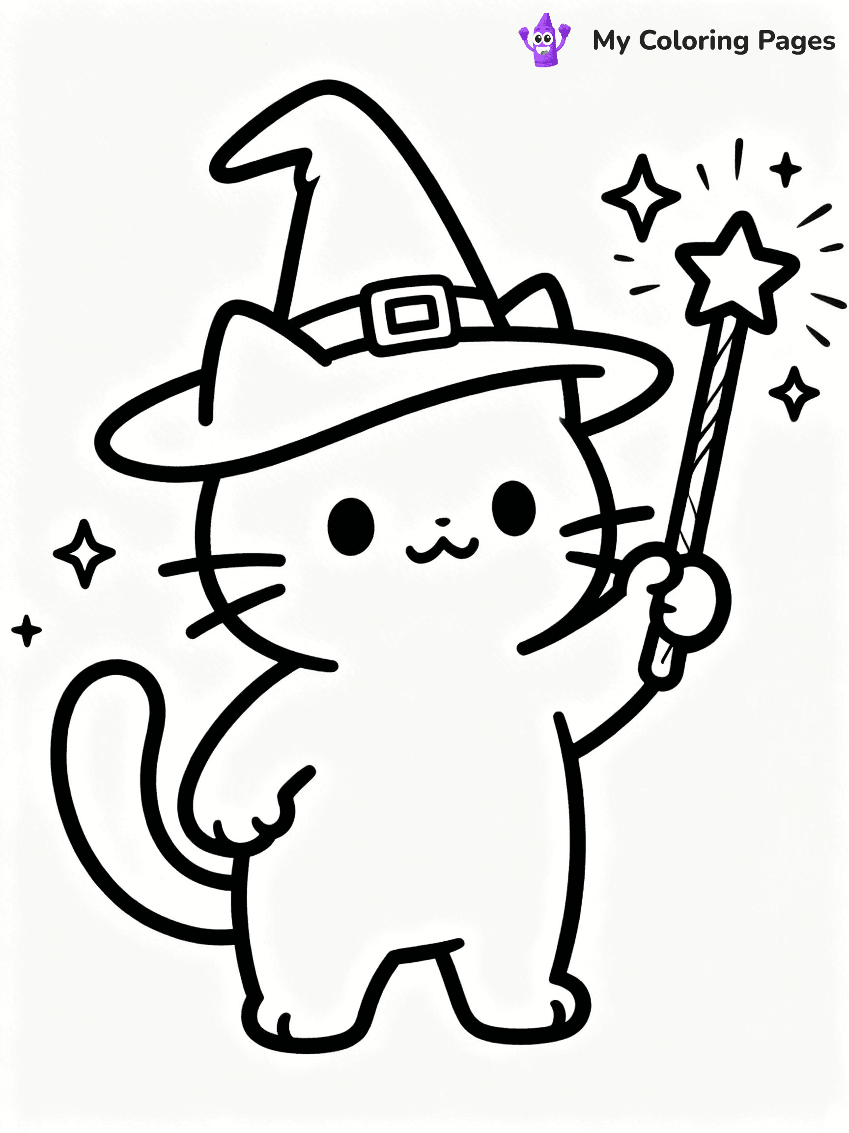 Halloween Coloring Pages Cat - 17