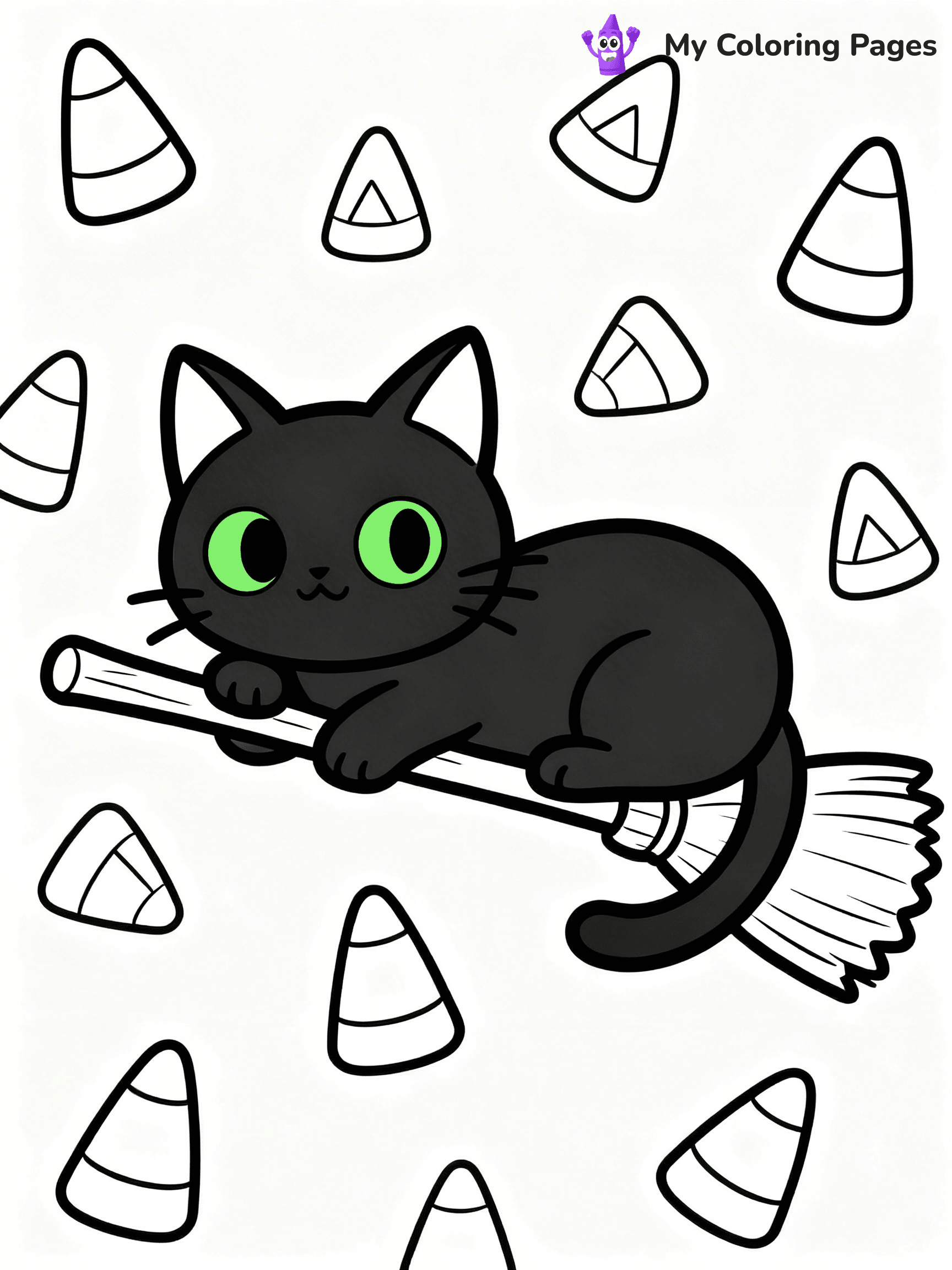Halloween Coloring Pages Cat - 11