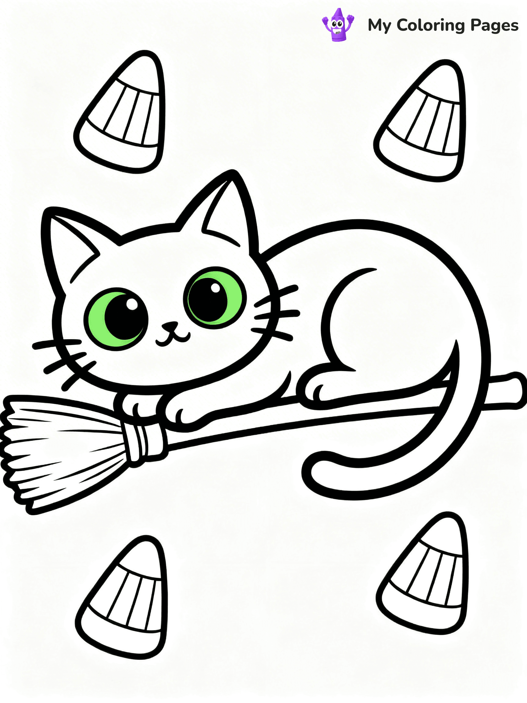 Halloween Coloring Pages Cat - 9