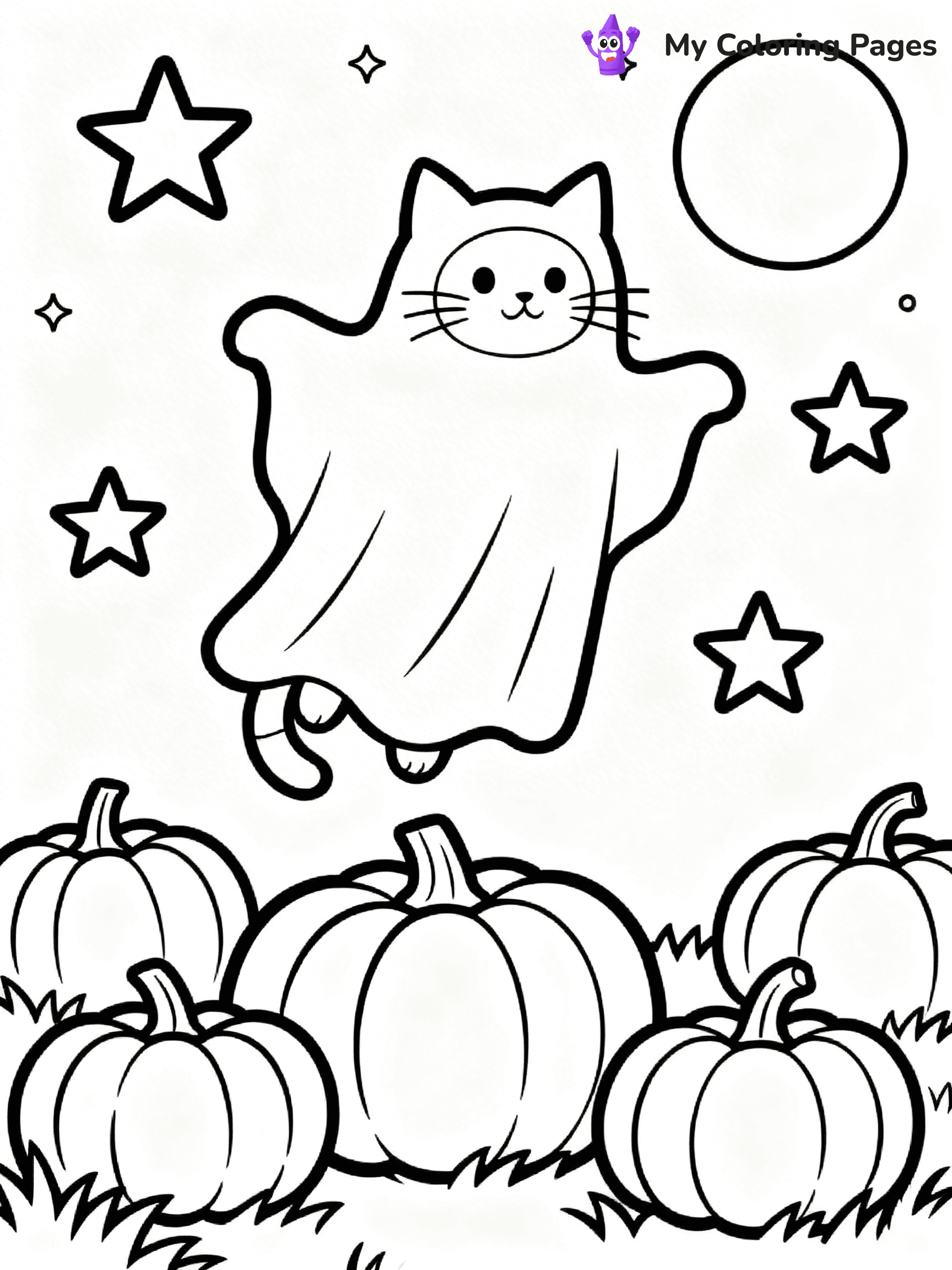 Halloween Coloring Pages Cat - 8