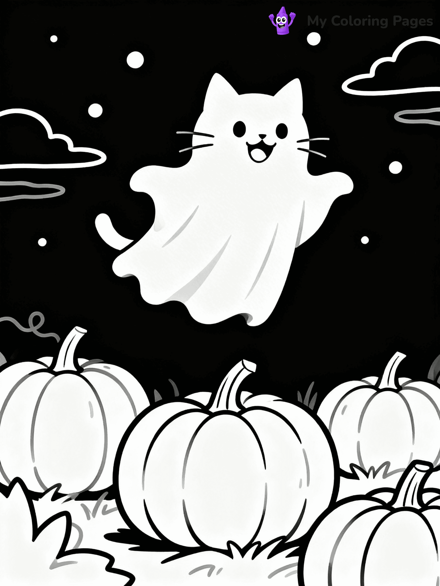 Halloween Coloring Pages Cat - 6