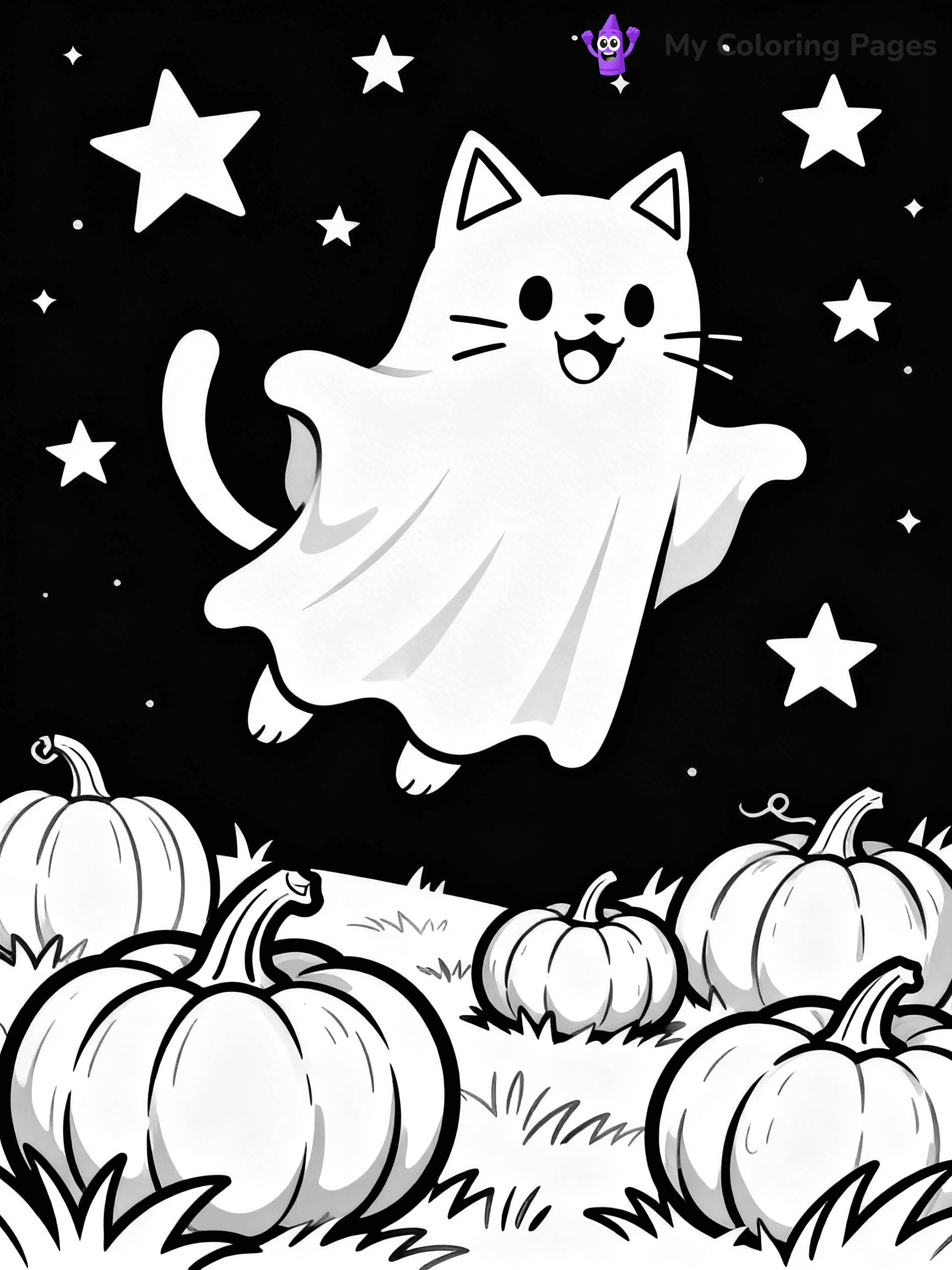 Halloween Coloring Pages Cat - 5