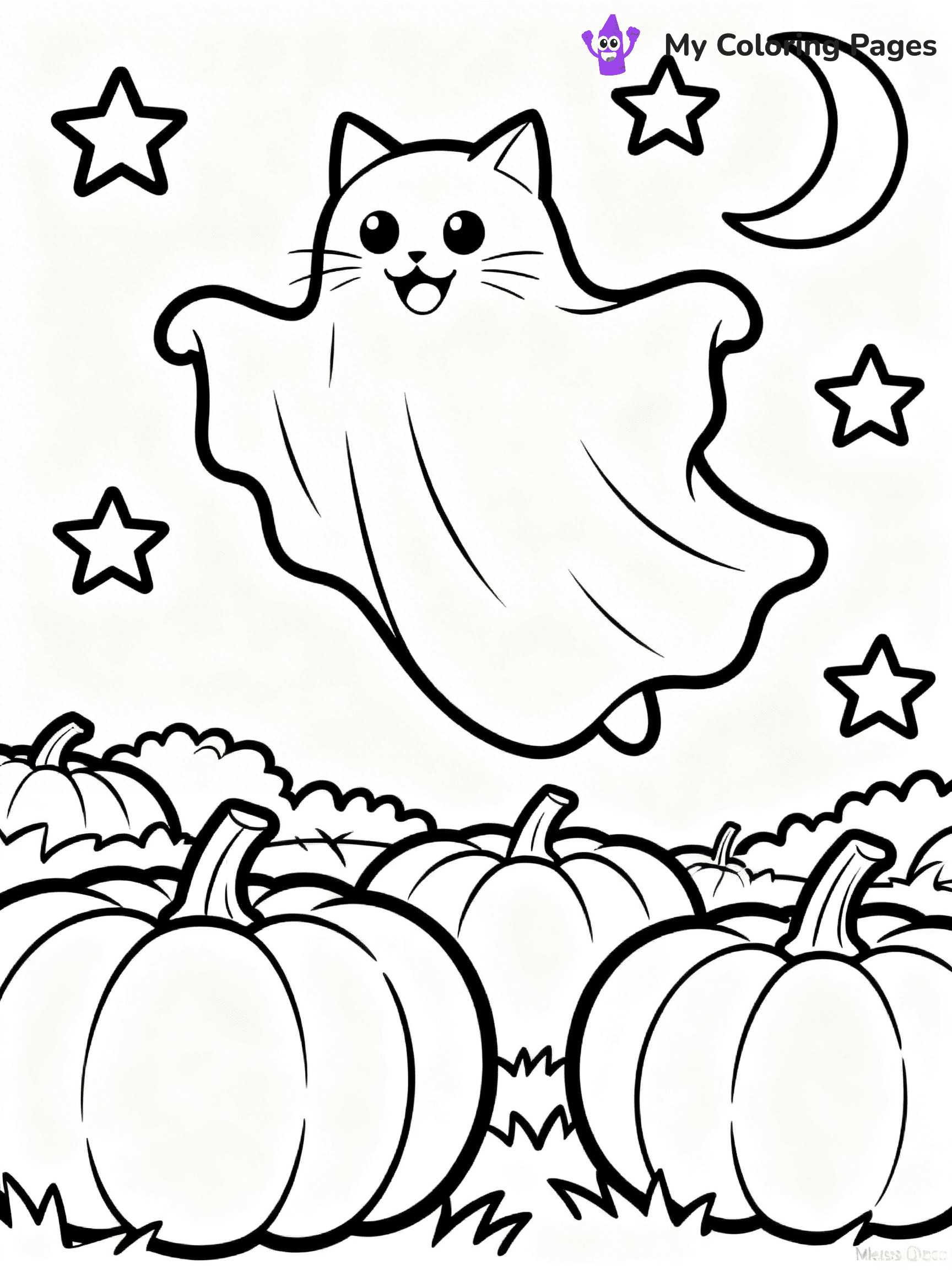 Halloween Coloring Pages Cat - 4