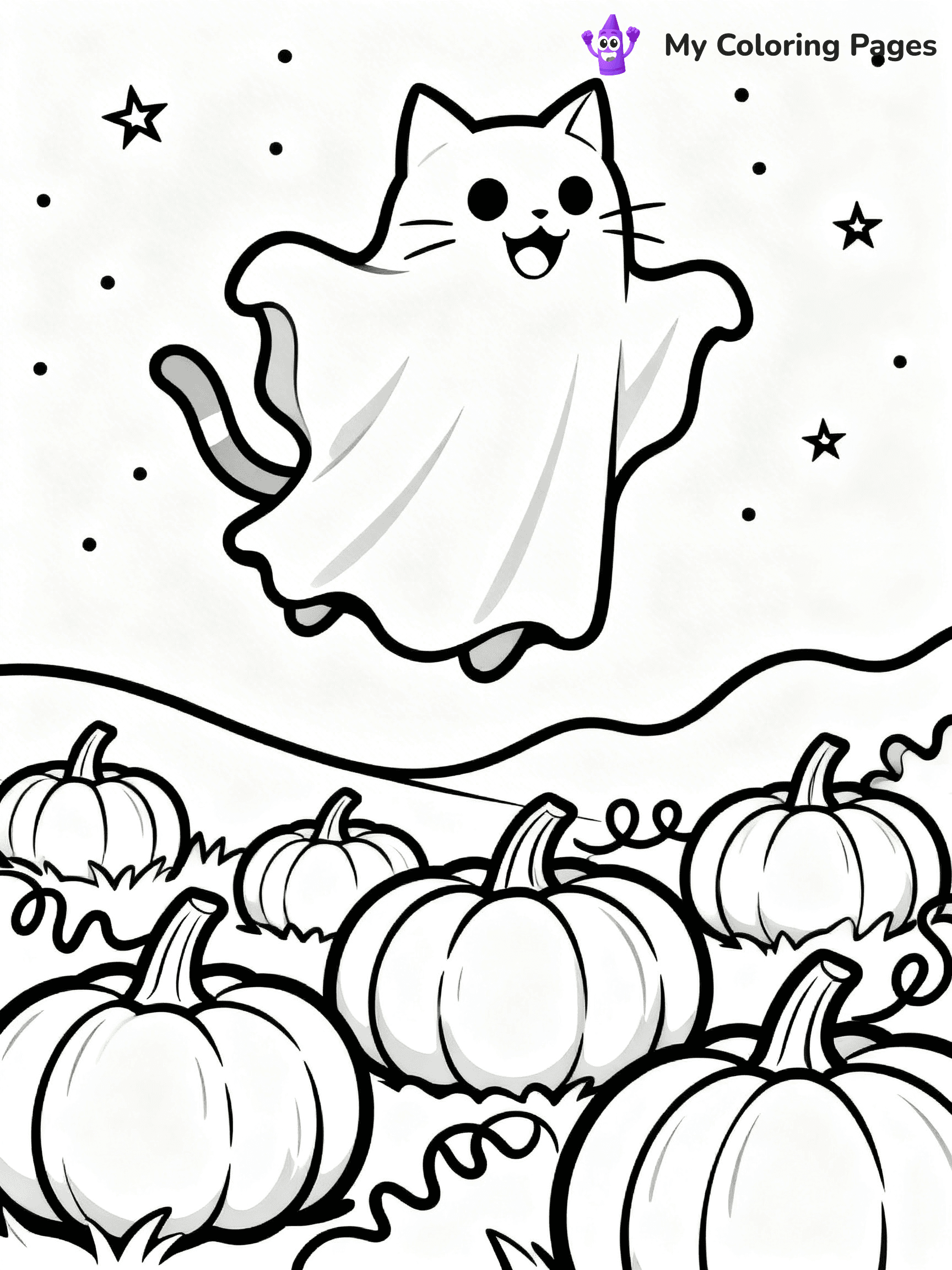 Halloween Coloring Pages Cat - 3