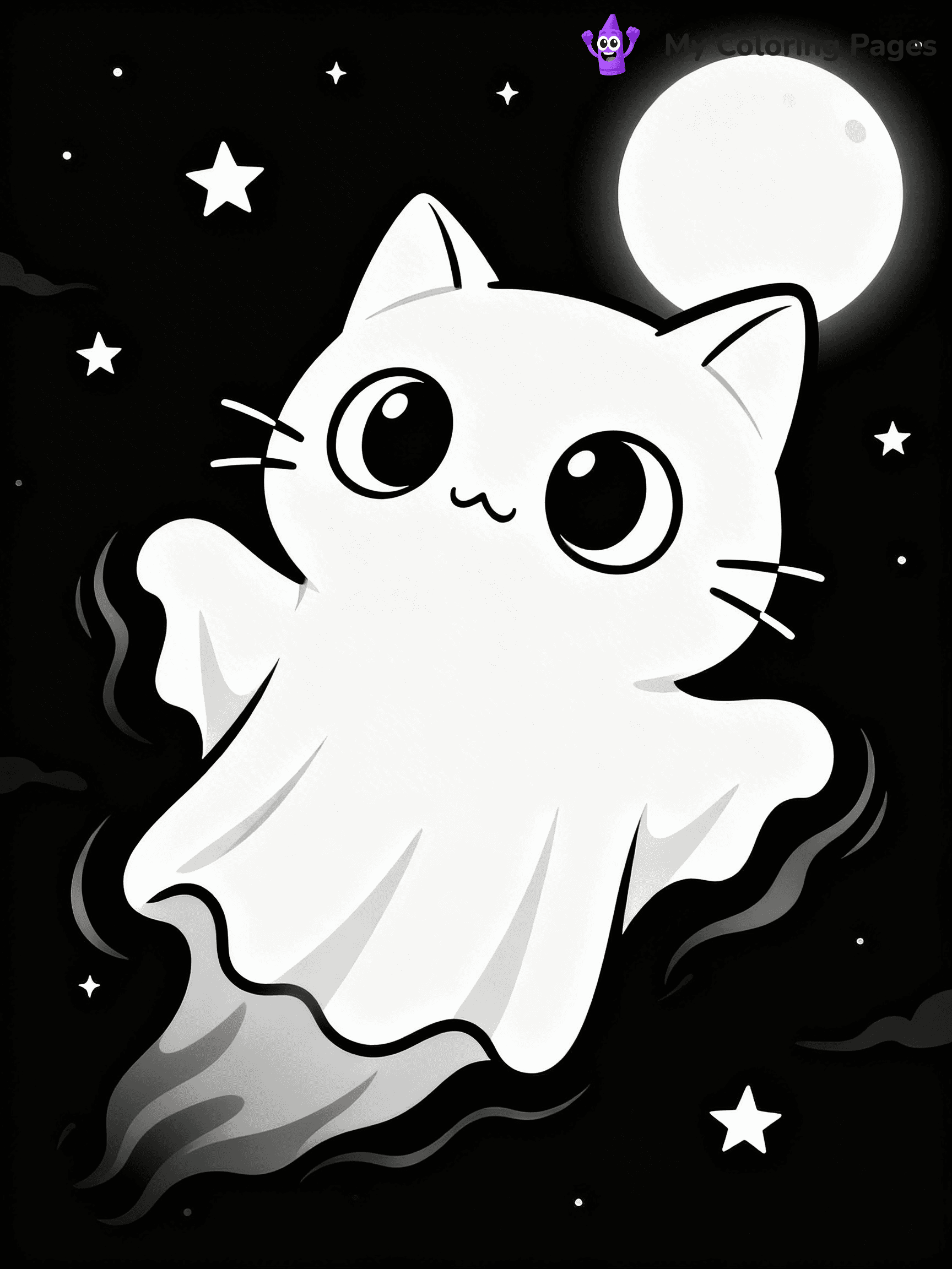 Halloween Coloring Pages Cat - 1