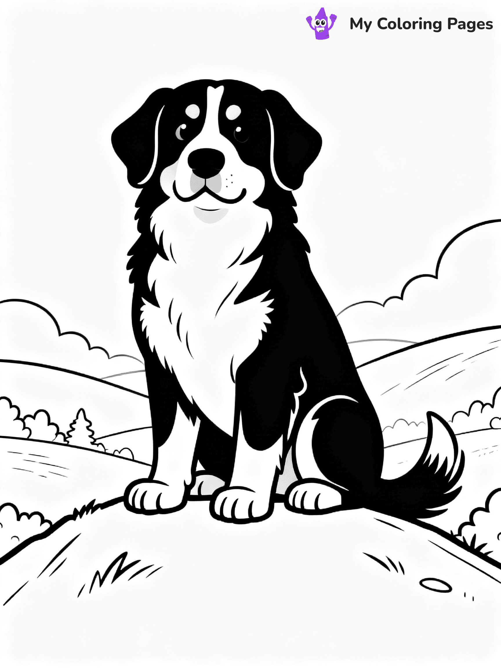 Bernese Mountain Dog Coloring Pages - 21