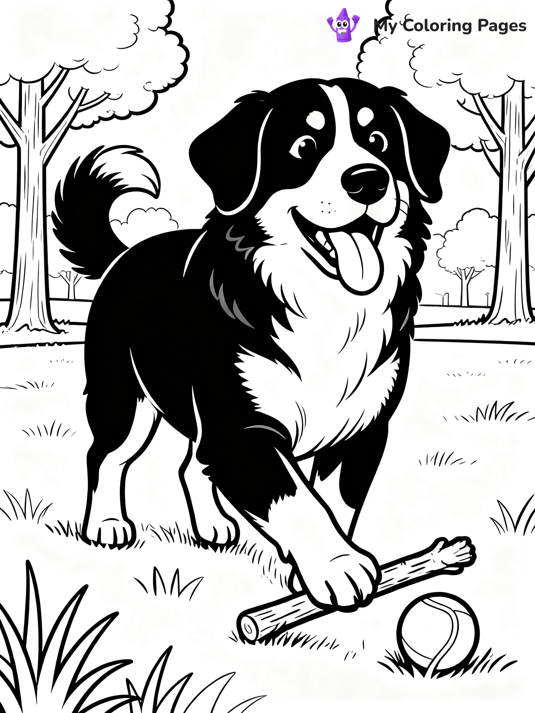 Bernese Mountain Dog Coloring Pages - 14
