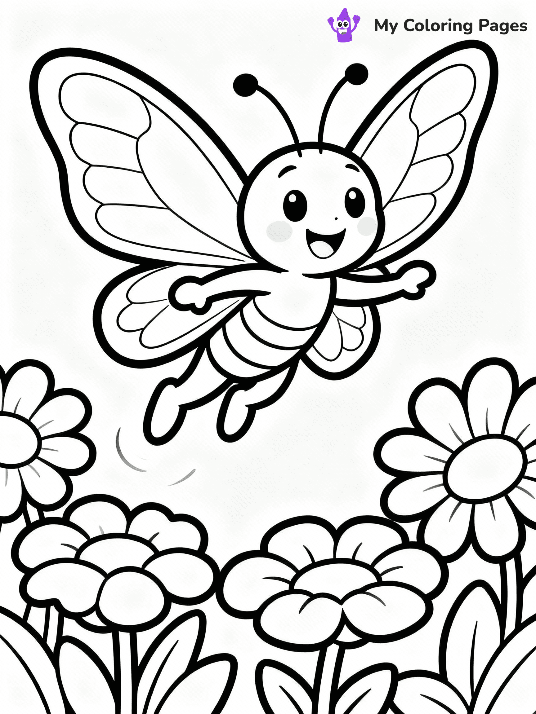 ⚠️ CRITICAL REQUIREMENT - ABSOLUTE BLACK AND WHITE ONLY ⚠️
This MUST be a BLACK AND WHITE line drawing ONLY. NO COLORS whatsoever.
- ONLY pure black lines (#000000) on pure white background (#FFFFFF)
- ABSOLUTELY NO colors, NO shading, NO gradients, NO grayscale
- If there are ANY colors in the output, the image is REJECTED
- This is a COLORING PAGE - meant to be COLORED IN by children
- The output must be UNCOLORED line art ready for coloring
⚠️ SUBJECT TO DRAW: Flutter the Butterfly from Smiling Critters in playful cartoon style, fluttering above flowers, wings spread wide
(REMEMBER: Output must be BLACK AND WHITE line art only, NOT colored!)
# COLORING PAGE: BLACK OUTLINES ONLY - WHITE BACKGROUND MANDATORY
Create a **coloring book page** using EXACTLY two values: black lines, white space.
## NON-NEGOTIABLE BINARY RULES
- **ONLY #000000 (black) and #FFFFFF (white)** - NO other values exist
- **EVERY PIXEL = BLACK OR WHITE** - no gray/shading/antialiasing
- **WHITE BACKGROUND MANDATORY** - entire canvas stays white
- **ALL SHAPES HOLLOW** - everything is empty outlines waiting to be colored
- **FORBIDDEN:** fills, shading, gradients, patterns, textures, colors
- **NO SOLID REGIONS** - if it's not a thin line, it's wrong
## Universal Line Standards
- Black outlines ONLY - thin, uniform weight
- Every shape completely empty inside
- Closed contours suitable for coloring
- Simple flat illustration - zero depth/3D/realism
- **Style:** Whimsical Doodle Art Alley - rounded, friendly outlines (unless specified)
## Everything = Outline Only
- Characters/animals: hollow shapes
- Objects/clothing: empty contours
- Backgrounds/scenery: line work only
- Natural elements: outlined forms
- Dark/night areas: don't exist (use outlined symbols)
- Textures/patterns: convert to simple lines
## The Test
Can a child color EVERY white space with crayons? If any area is pre-filled/shaded/gray or colored in, it FAILS. Every shape must be waiting to receive color.
**FINAL OUTPUT**: Binary coloring page. Black lines define shapes. White spaces ready for coloring. Nothing else exists. No exceptions. Print-ready.
⚠️ FINAL REMINDER: Draw the subject "Flutter the Butterfly from Smiling Critters in playful cartoon style, fluttering above flowers, wings spread wide" as BLACK AND WHITE line art. Zero colors in output.