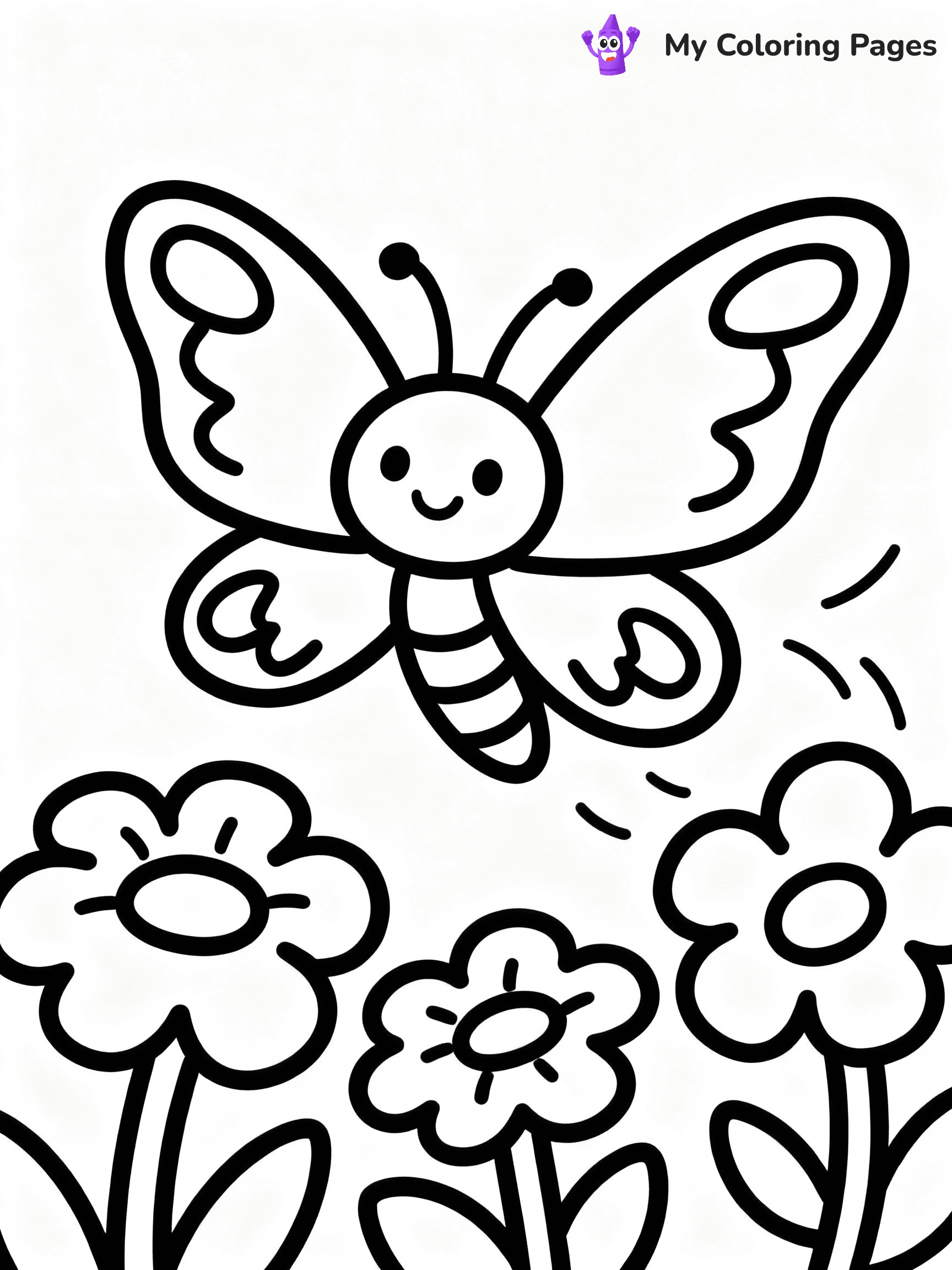 ⚠️ CRITICAL REQUIREMENT - ABSOLUTE BLACK AND WHITE ONLY ⚠️
This MUST be a BLACK AND WHITE line drawing ONLY. NO COLORS whatsoever.
- ONLY pure black lines (#000000) on pure white background (#FFFFFF)
- ABSOLUTELY NO colors, NO shading, NO gradients, NO grayscale
- If there are ANY colors in the output, the image is REJECTED
- This is a COLORING PAGE - meant to be COLORED IN by children
- The output must be UNCOLORED line art ready for coloring
⚠️ SUBJECT TO DRAW: Flutter the Butterfly from Smiling Critters in playful cartoon style, fluttering above flowers, wings spread wide
(REMEMBER: Output must be BLACK AND WHITE line art only, NOT colored!)
# COLORING PAGE: BLACK OUTLINES ONLY - WHITE BACKGROUND MANDATORY
Create a **coloring book page** using EXACTLY two values: black lines, white space.
## NON-NEGOTIABLE BINARY RULES
- **ONLY #000000 (black) and #FFFFFF (white)** - NO other values exist
- **EVERY PIXEL = BLACK OR WHITE** - no gray/shading/antialiasing
- **WHITE BACKGROUND MANDATORY** - entire canvas stays white
- **ALL SHAPES HOLLOW** - everything is empty outlines waiting to be colored
- **FORBIDDEN:** fills, shading, gradients, patterns, textures, colors
- **NO SOLID REGIONS** - if it's not a thin line, it's wrong
## Universal Line Standards
- Black outlines ONLY - thin, uniform weight
- Every shape completely empty inside
- Closed contours suitable for coloring
- Simple flat illustration - zero depth/3D/realism
- **Style:** Whimsical Doodle Art Alley - rounded, friendly outlines (unless specified)
## Everything = Outline Only
- Characters/animals: hollow shapes
- Objects/clothing: empty contours
- Backgrounds/scenery: line work only
- Natural elements: outlined forms
- Dark/night areas: don't exist (use outlined symbols)
- Textures/patterns: convert to simple lines
## The Test
Can a child color EVERY white space with crayons? If any area is pre-filled/shaded/gray or colored in, it FAILS. Every shape must be waiting to receive color.
**FINAL OUTPUT**: Binary coloring page. Black lines define shapes. White spaces ready for coloring. Nothing else exists. No exceptions. Print-ready.
⚠️ FINAL REMINDER: Draw the subject "Flutter the Butterfly from Smiling Critters in playful cartoon style, fluttering above flowers, wings spread wide" as BLACK AND WHITE line art. Zero colors in output.