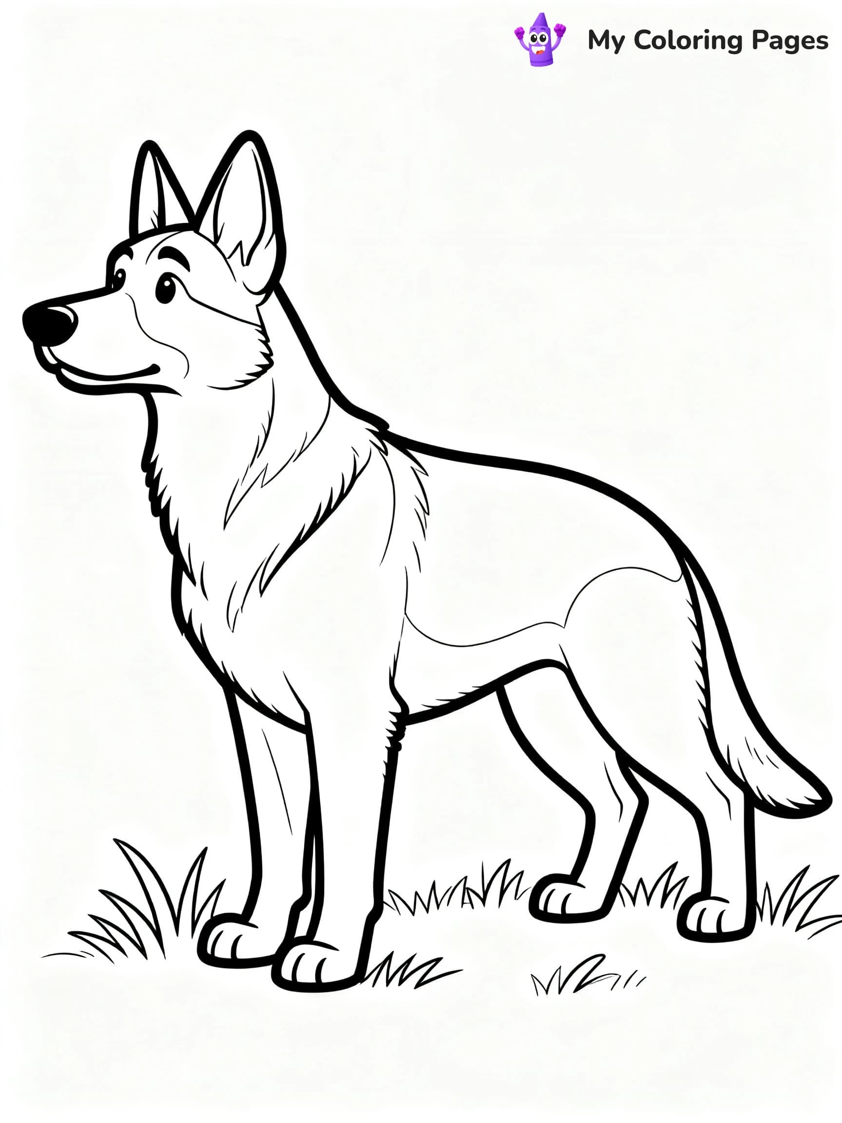 Realistic German Shepherd Coloring Pages - 24