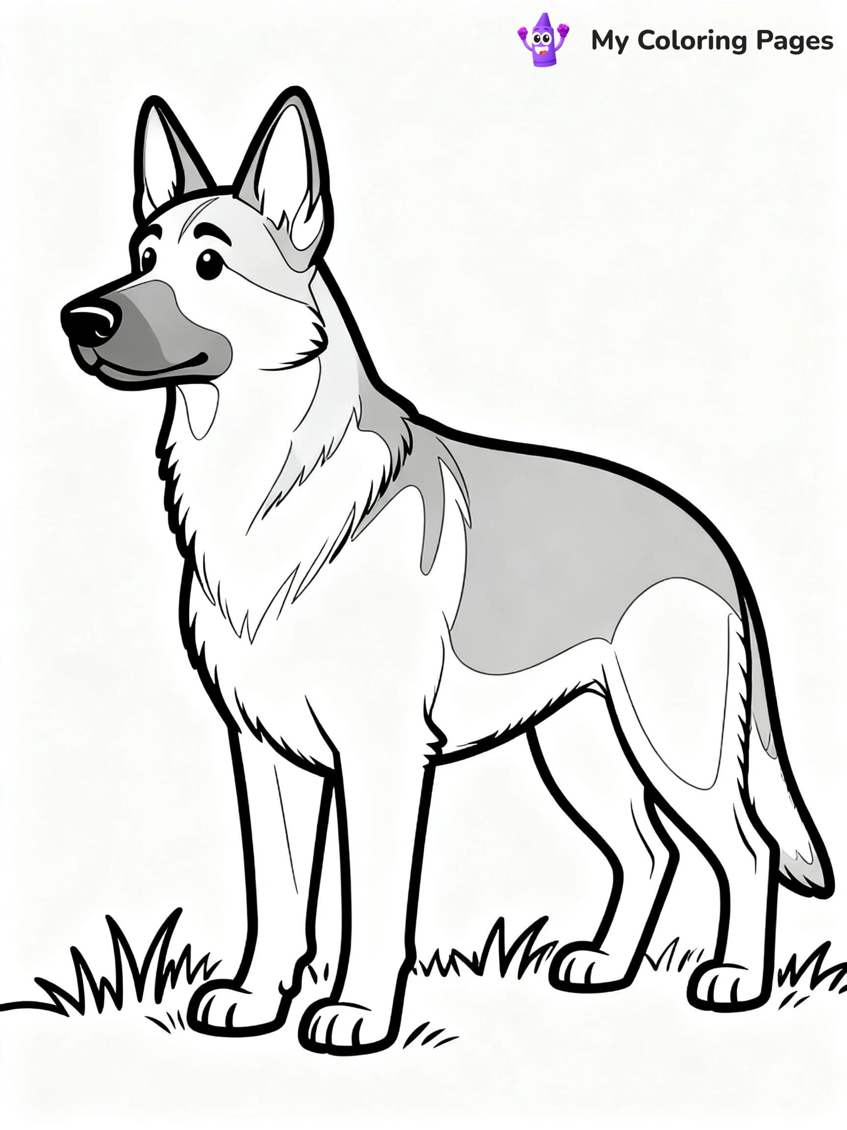 Realistic German Shepherd Coloring Pages - 23