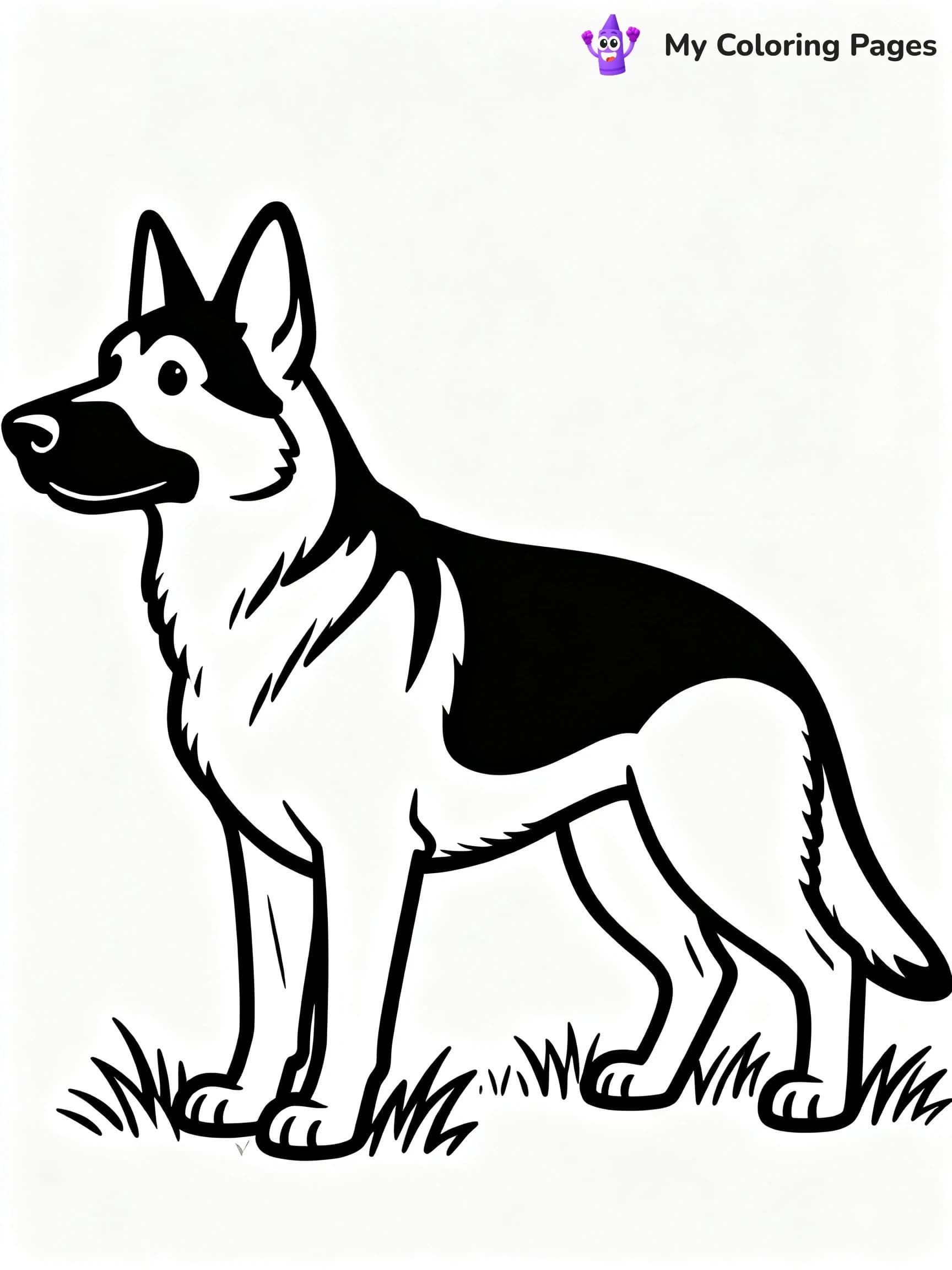 Realistic German Shepherd Coloring Pages - 24