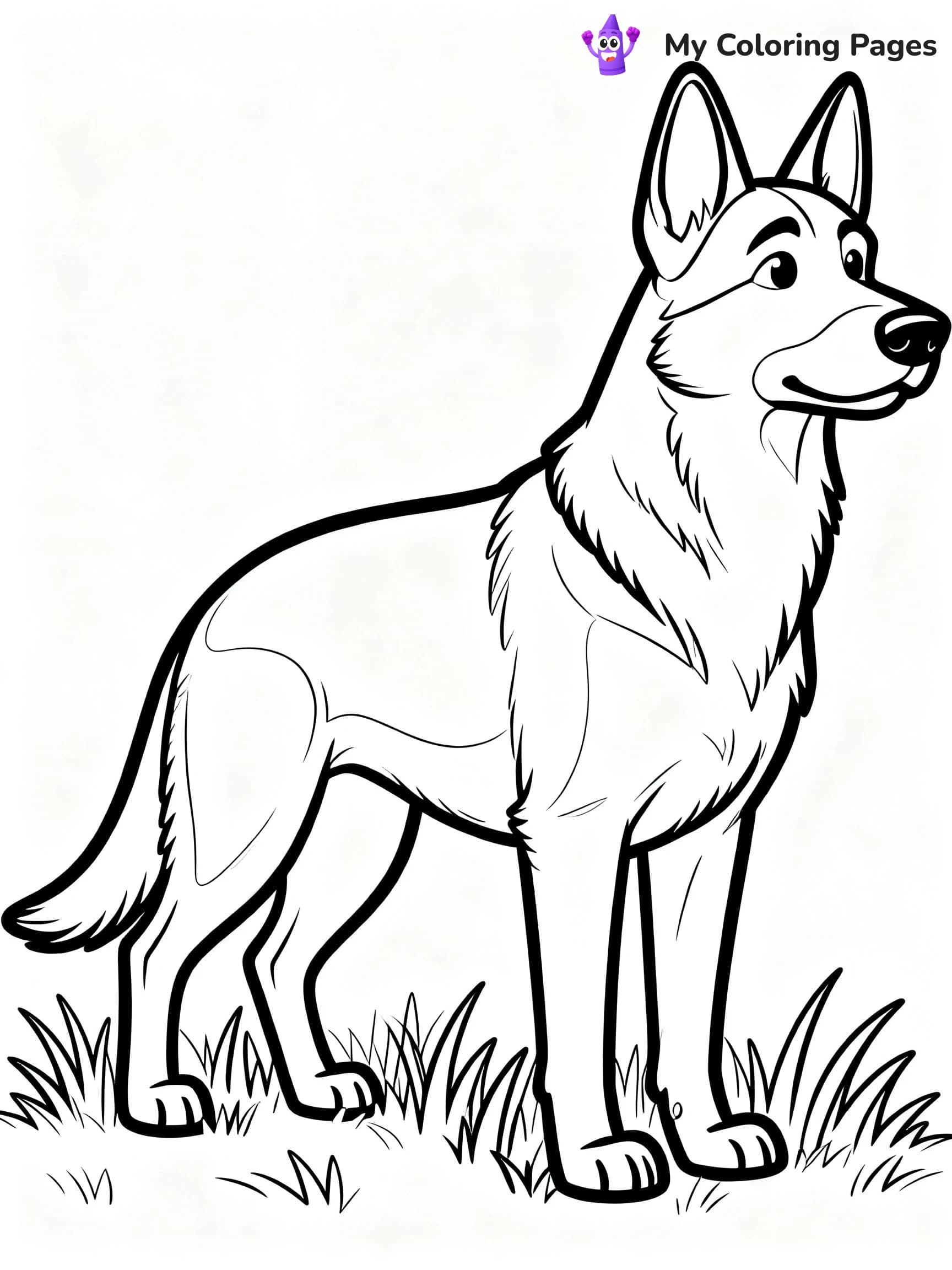 Realistic German Shepherd Coloring Pages - 23