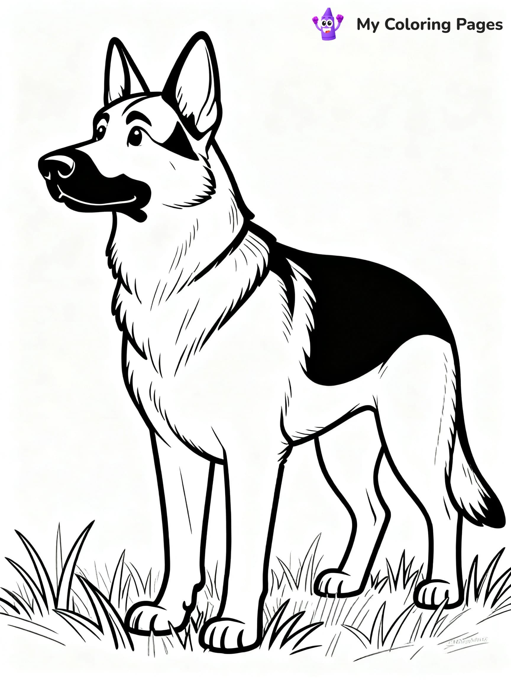 Realistic German Shepherd Coloring Pages - 22