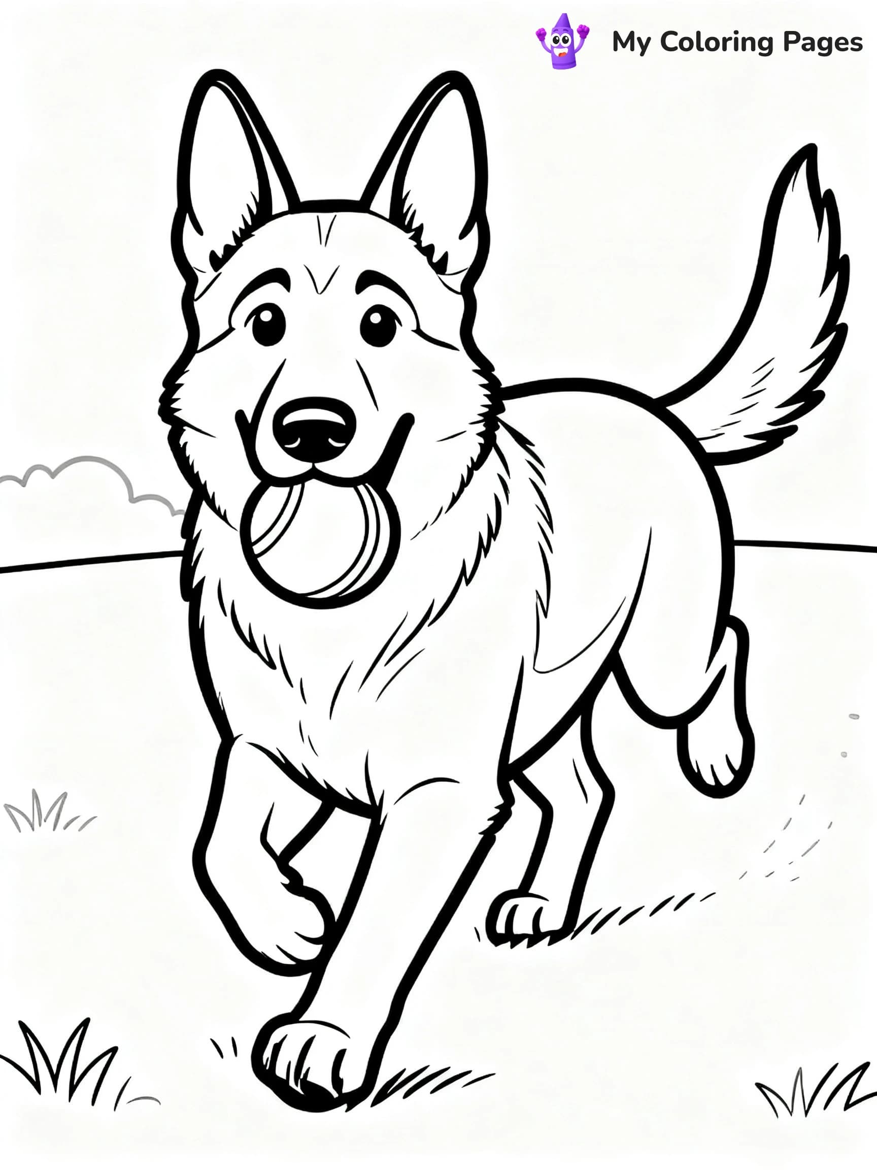 Realistic German Shepherd Coloring Pages - 18