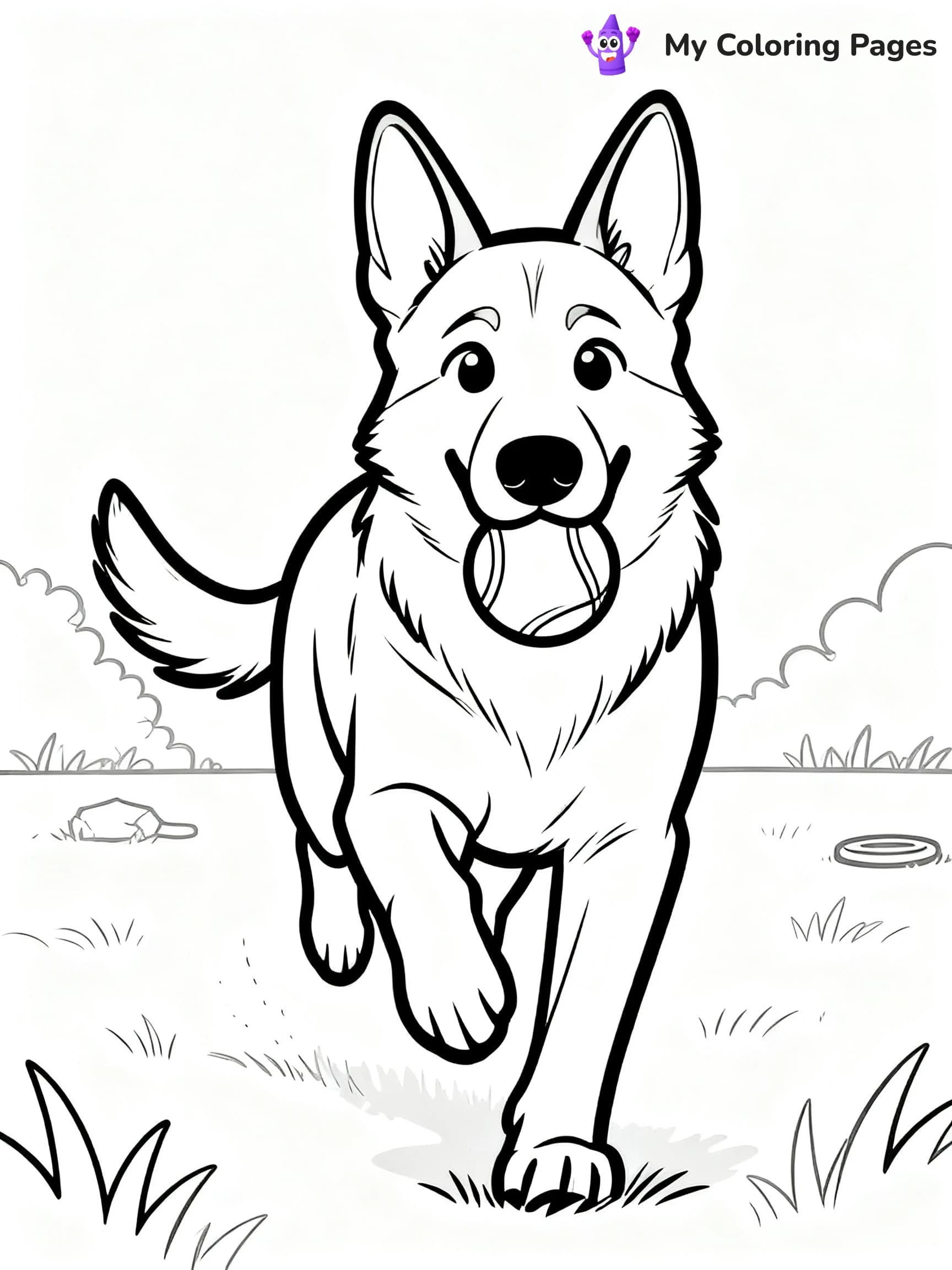 Realistic German Shepherd Coloring Pages - 17
