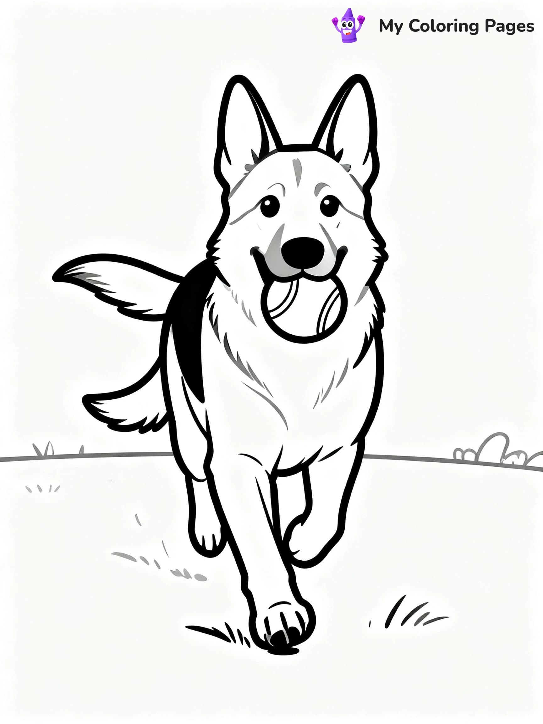 Realistic German Shepherd Coloring Pages - 16