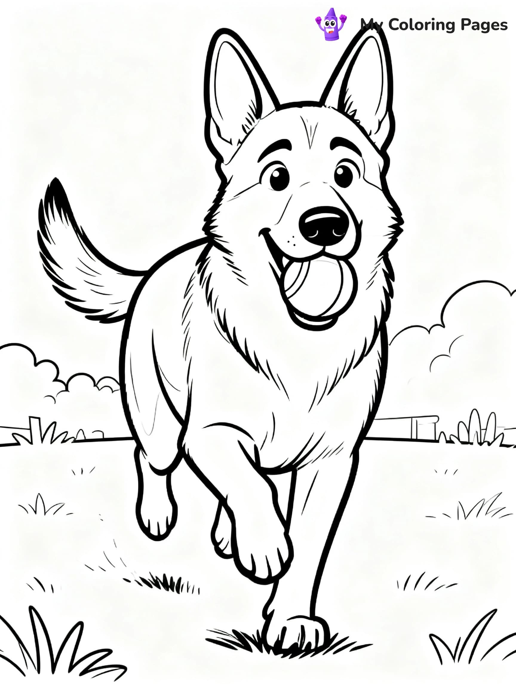 Realistic German Shepherd Coloring Pages - 15