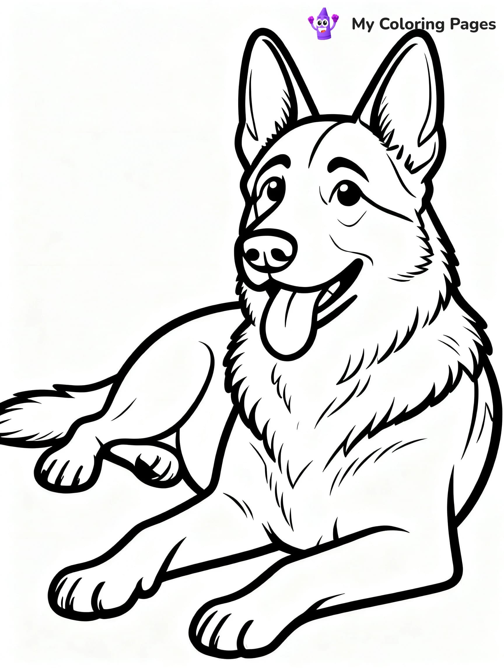 Realistic German Shepherd Coloring Pages - 14
