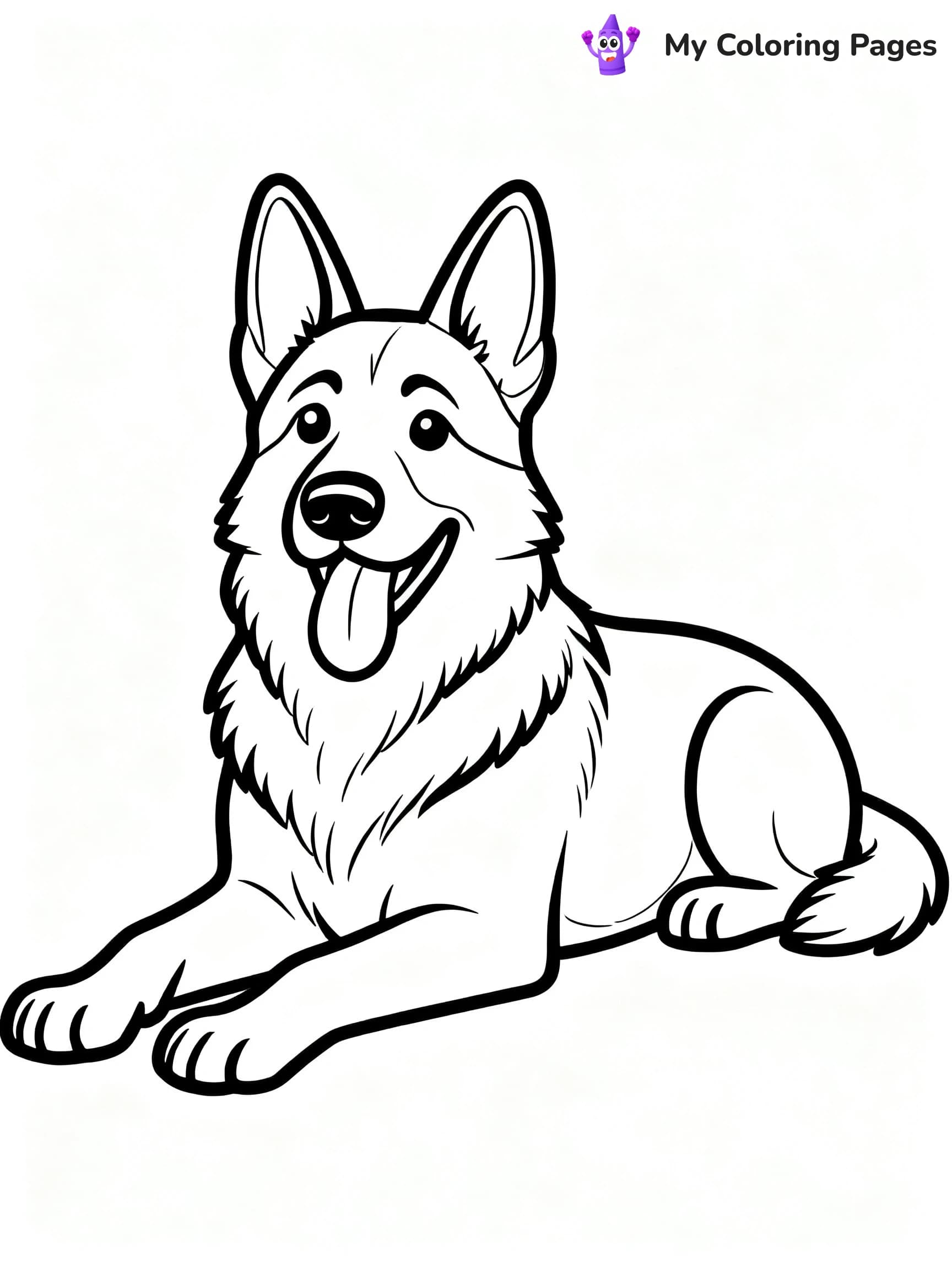 Realistic German Shepherd Coloring Pages - 13