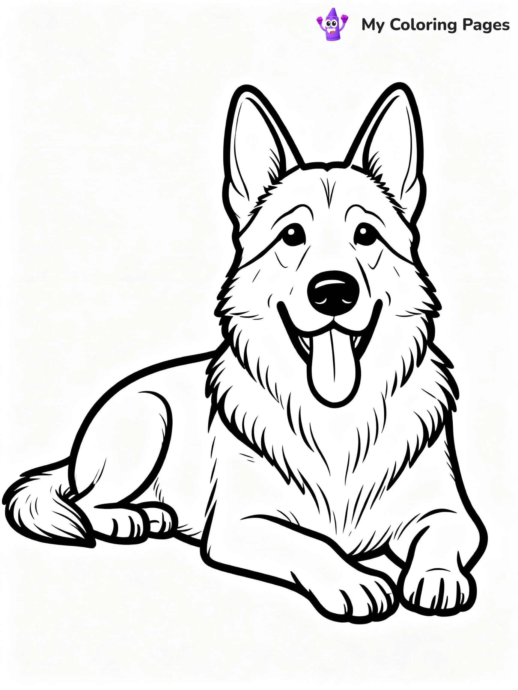Realistic German Shepherd Coloring Pages - 12