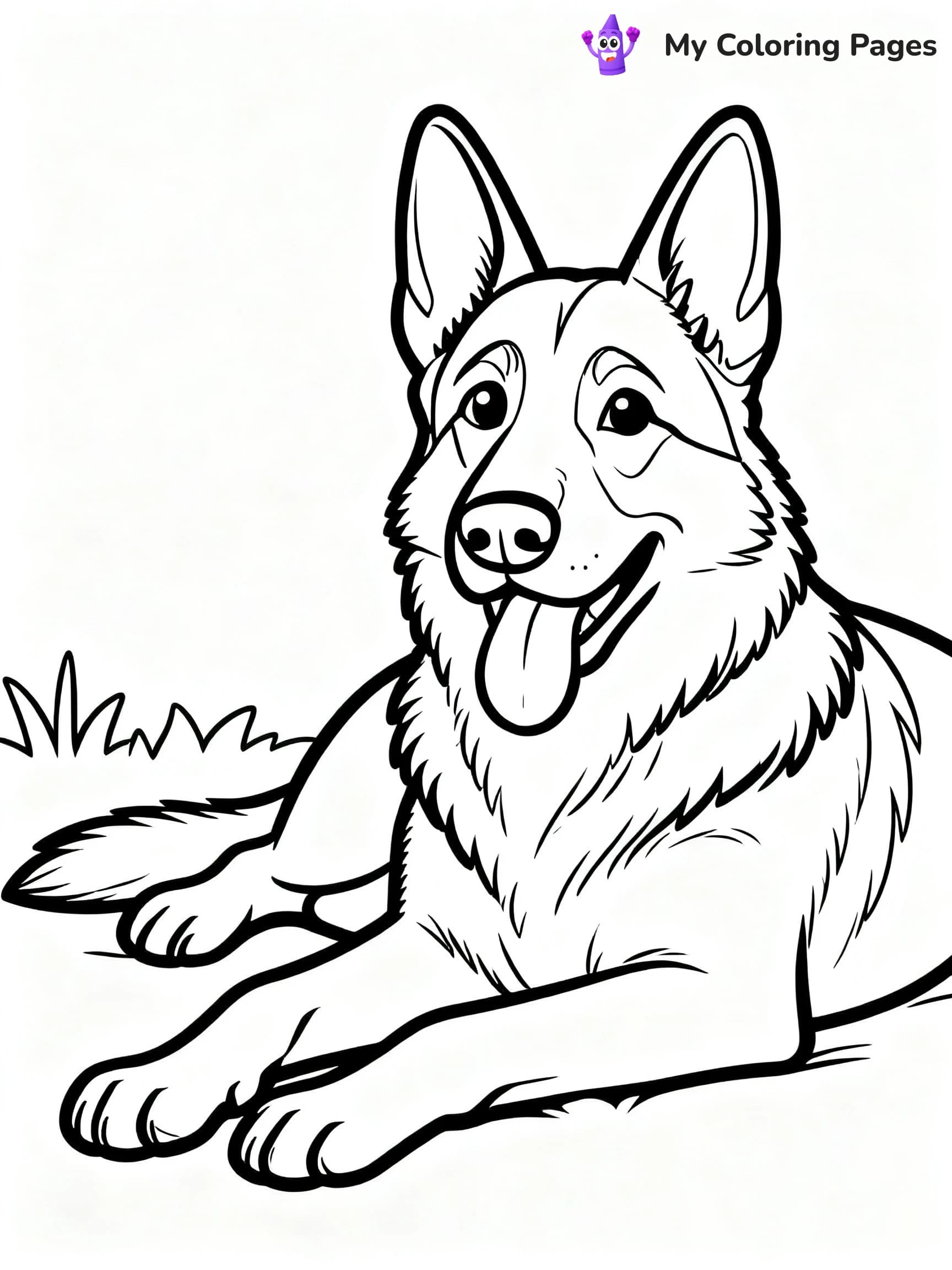 Realistic German Shepherd Coloring Pages - 11