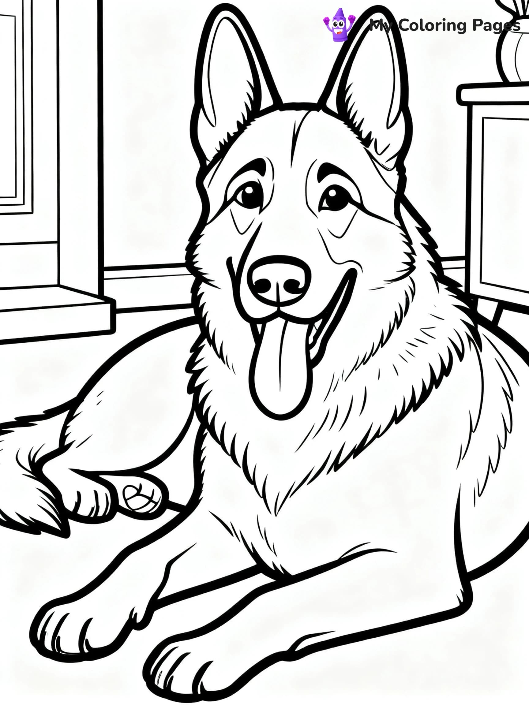 Realistic German Shepherd Coloring Pages - 10