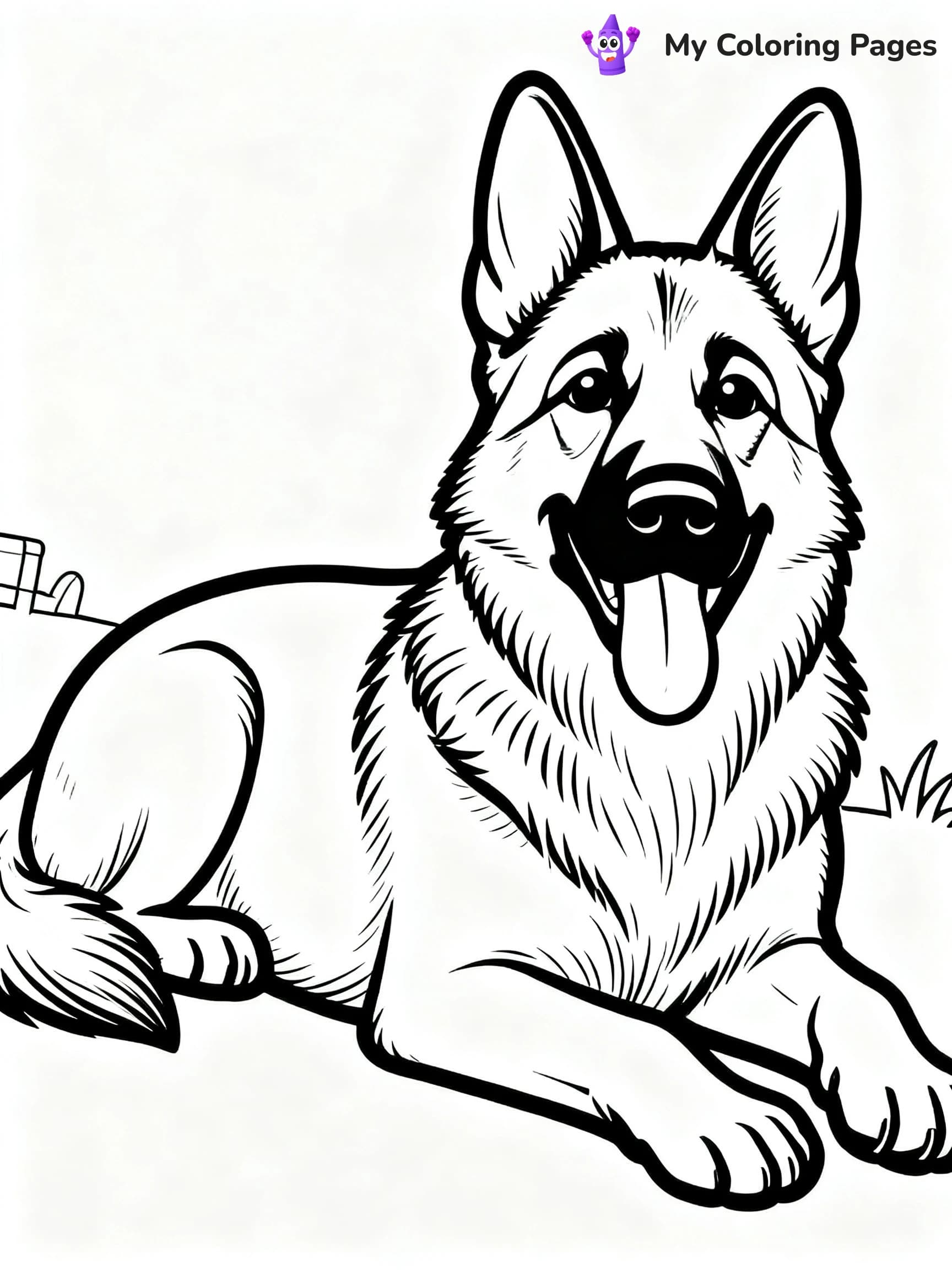 Realistic German Shepherd Coloring Pages - 9