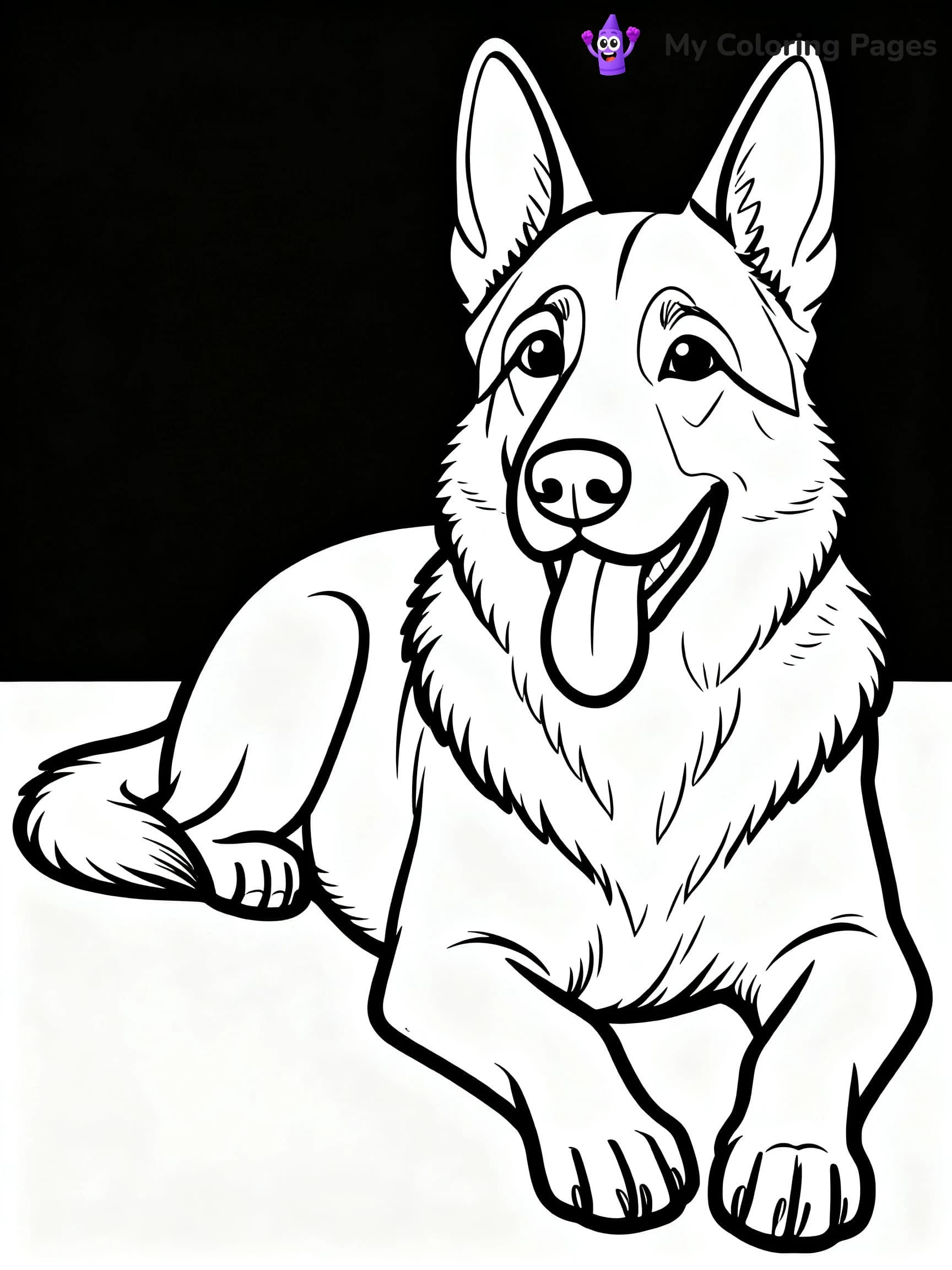 Realistic German Shepherd Coloring Pages - 8