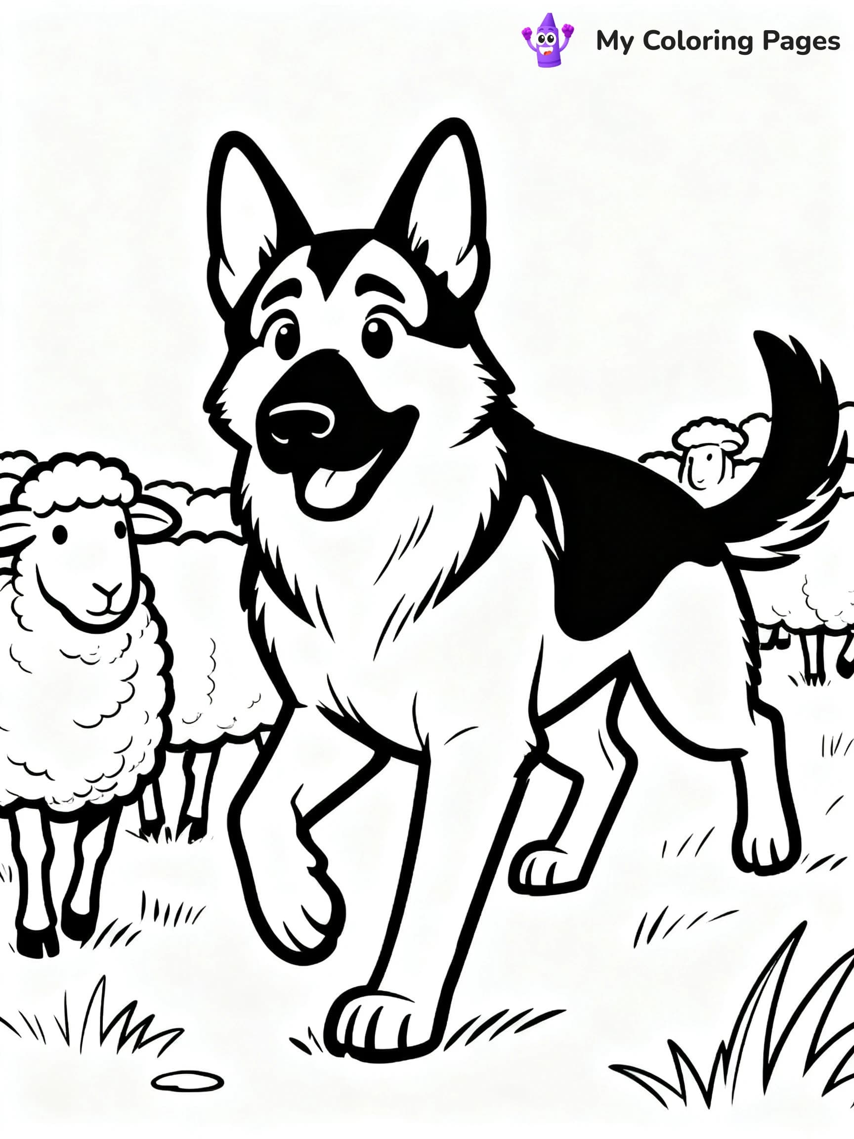 Realistic German Shepherd Coloring Pages - 6