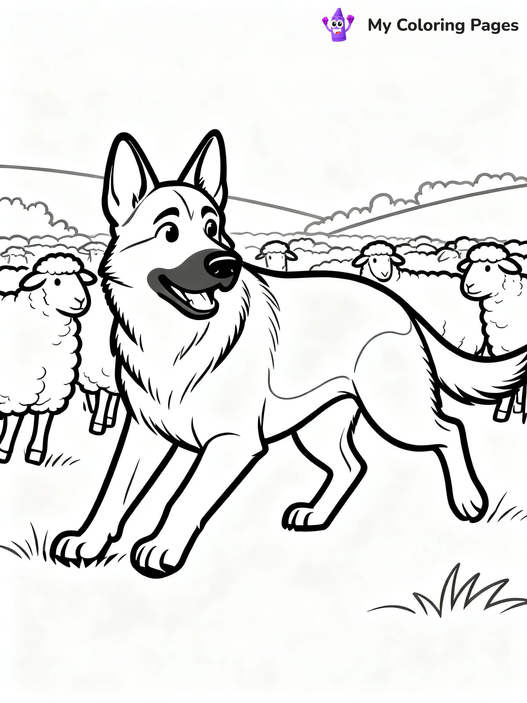 Realistic German Shepherd Coloring Pages - 5
