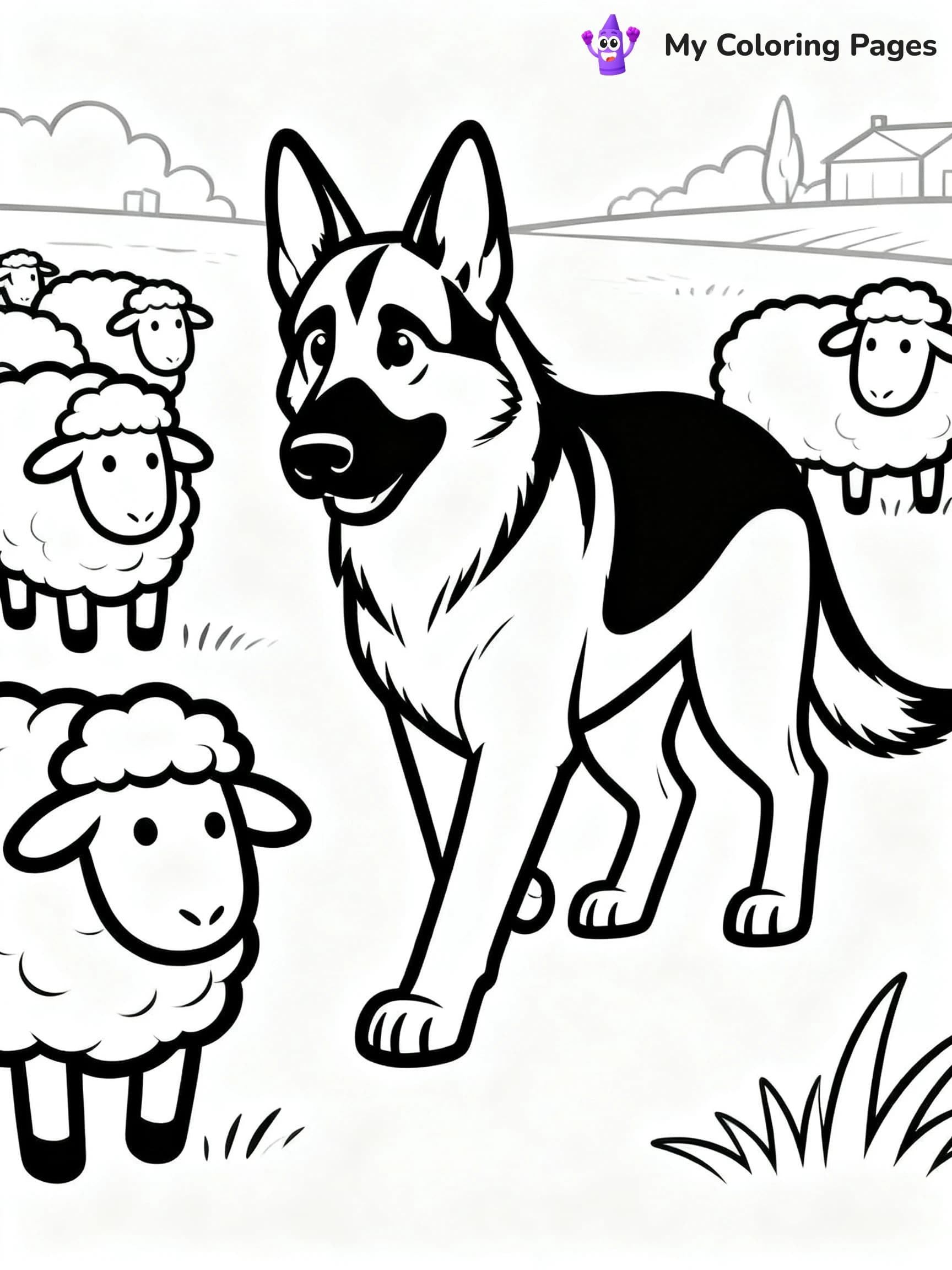 Realistic German Shepherd Coloring Pages - 4