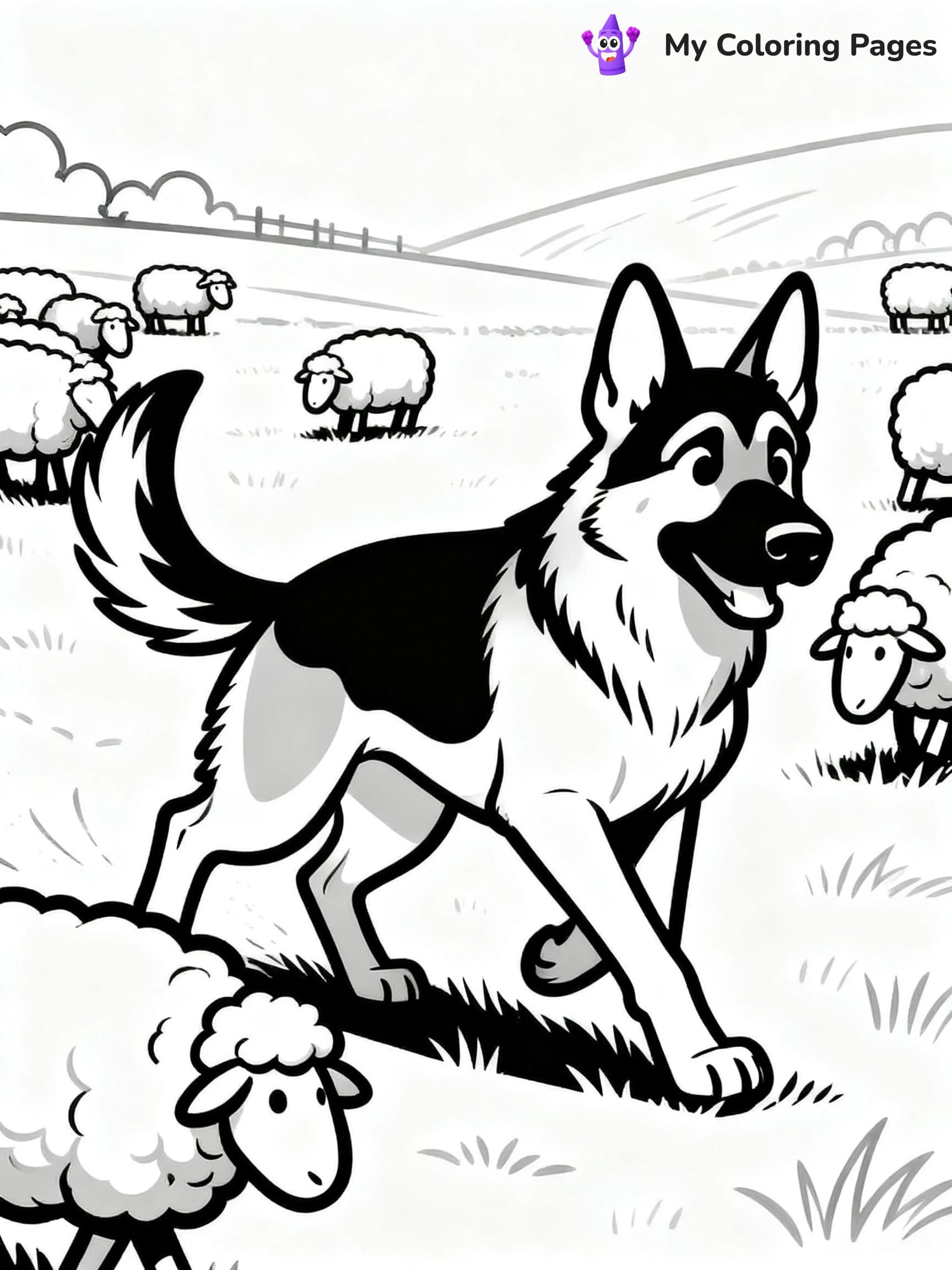 Realistic German Shepherd Coloring Pages - 2