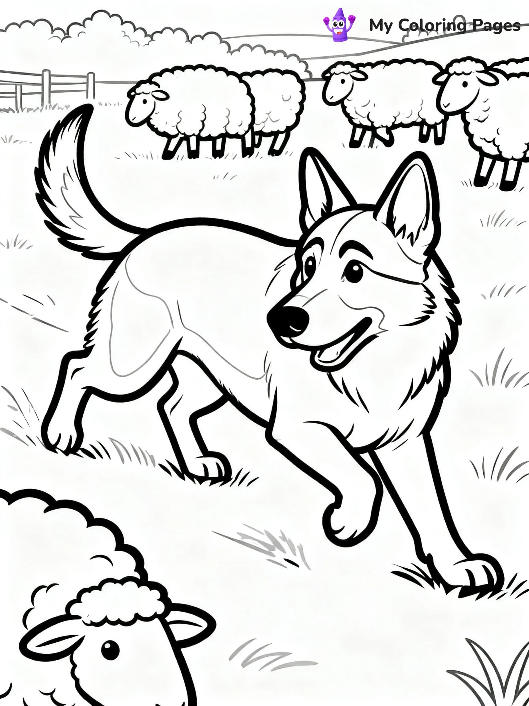 Realistic German Shepherd Coloring Pages - 1