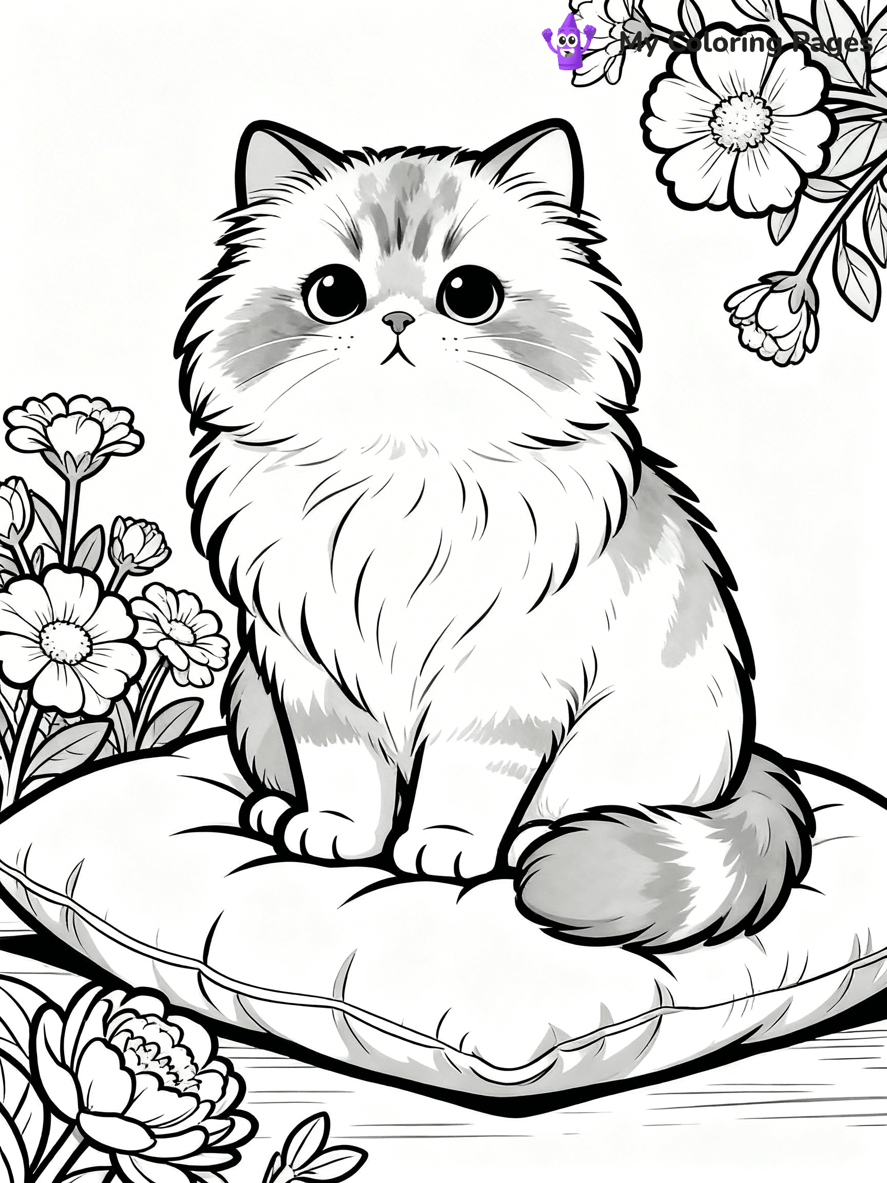 Cute Cat Coloring Pages - 24