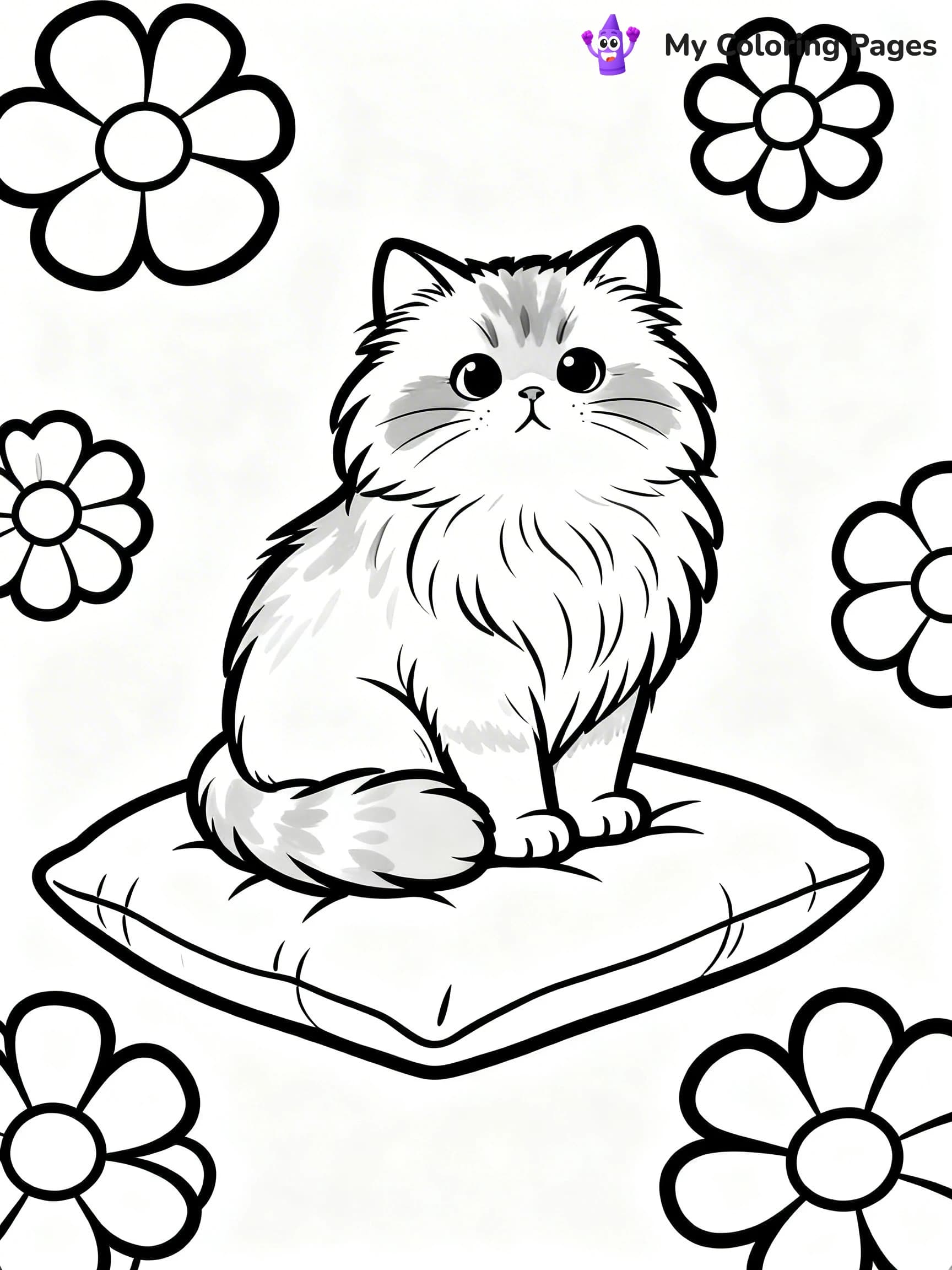 Cute Cat Coloring Pages - 22
