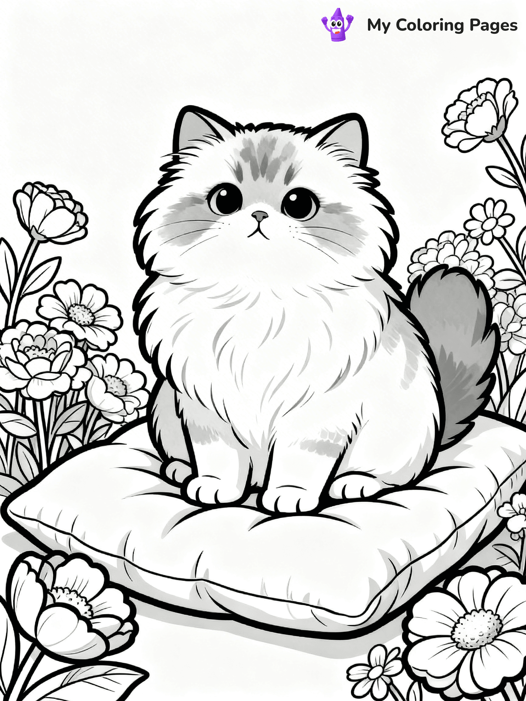 Cute Cat Coloring Pages - 21
