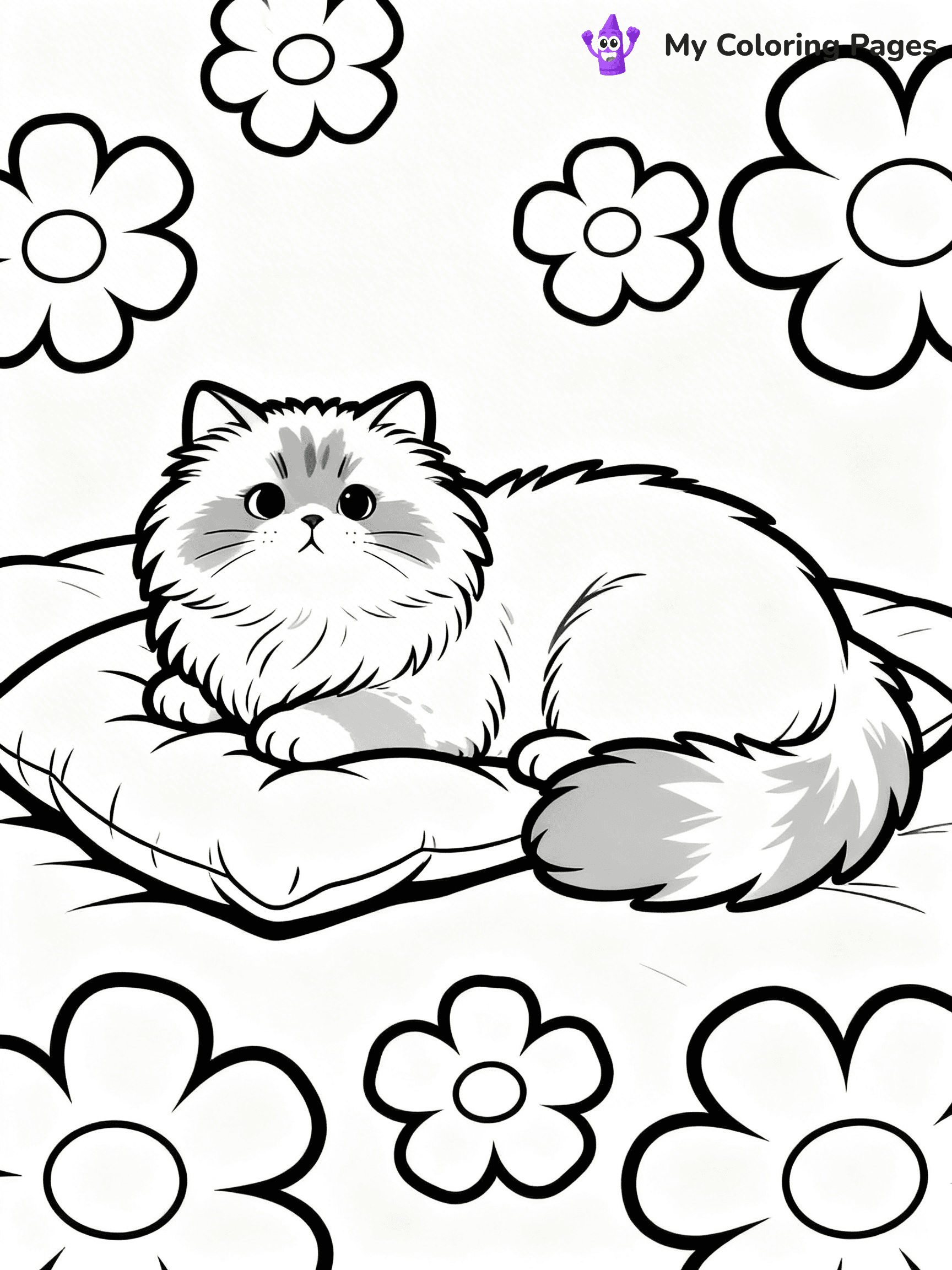 Cute Cat Coloring Pages - 20